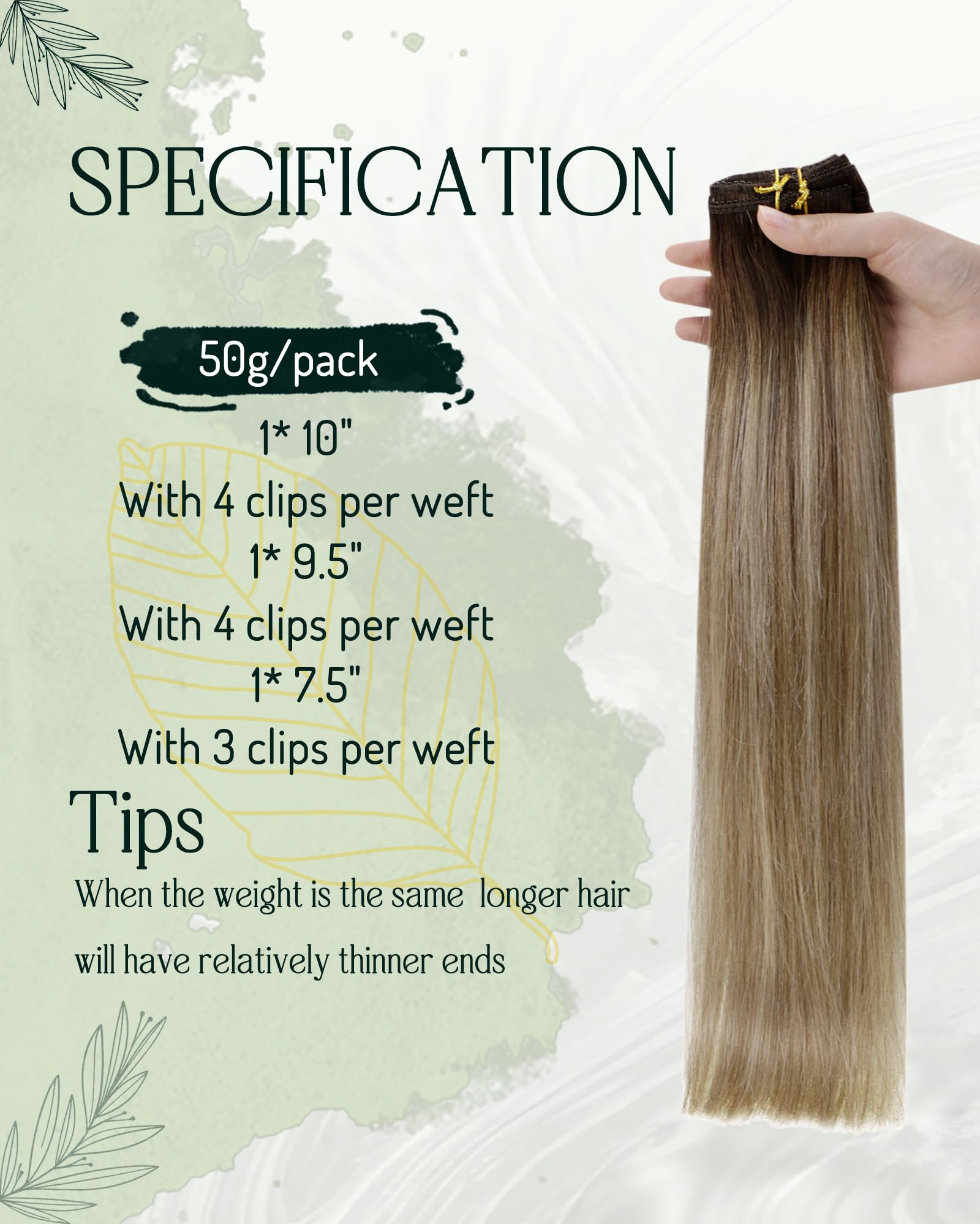 RUNATURE Clip in Extensions Echthaar: Ein Blick auf den Balayage-Effekt in Braun und Blond.