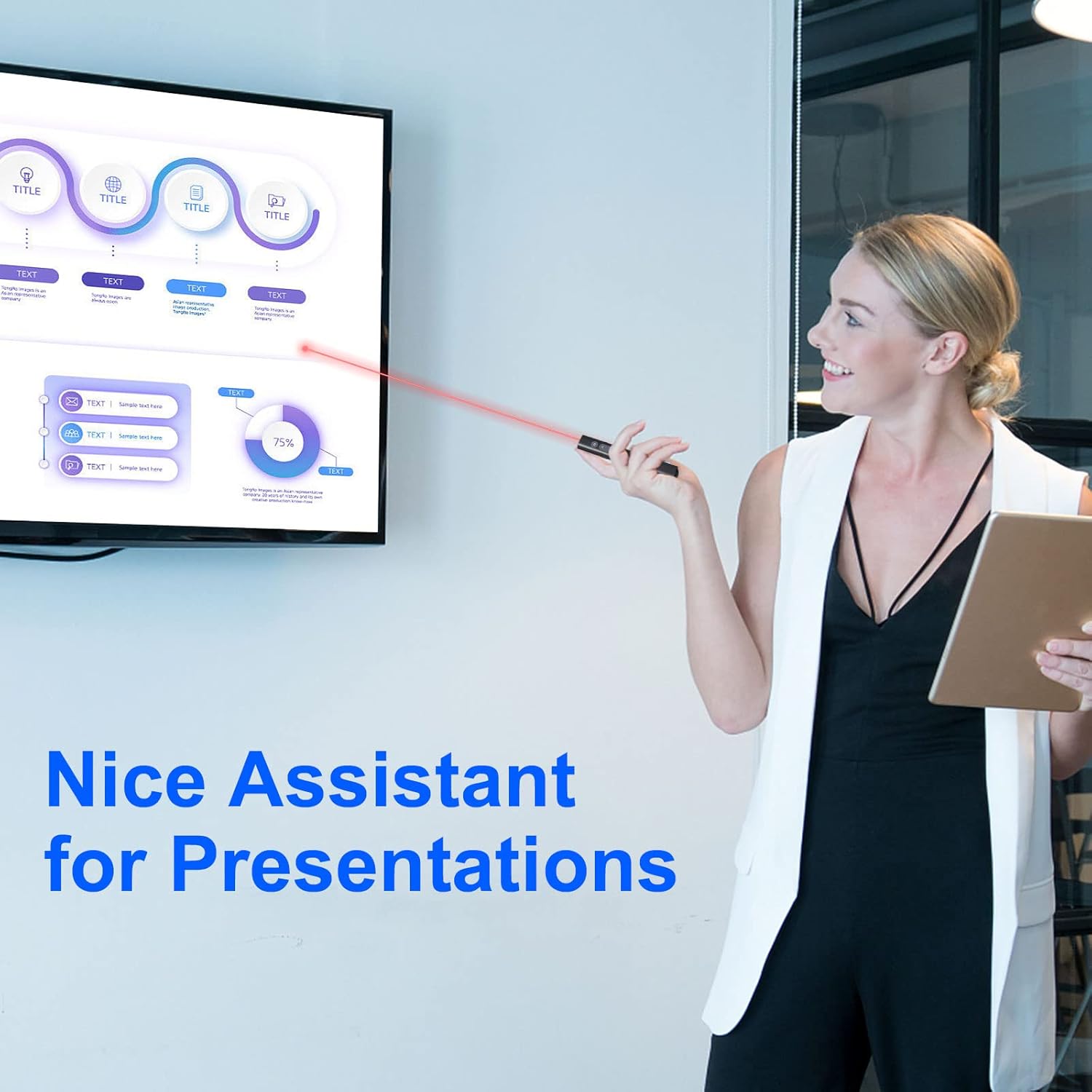 Presentation Clicker for PowerPoint presentations, 2 in 1 USB Type C Powerpoint Clicker Wireless Presenter Remote with Volume Control, Computer Clicker USB Clicker for Windows/Mac/Laptop/Computer : Office Products