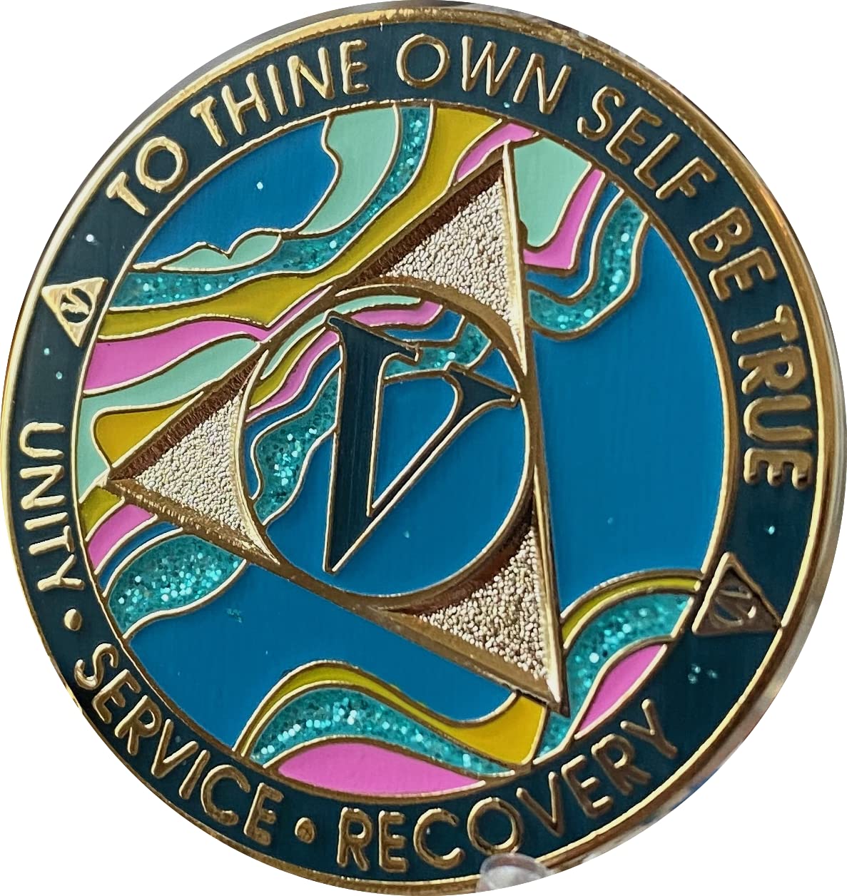 入手困難‼️多数‼️ASTROジンジンセット　AAF AROHA シーグリ Amazon.com: 5 Year AA Sobriety Coin Marble Tahiti Teal Blue Pink