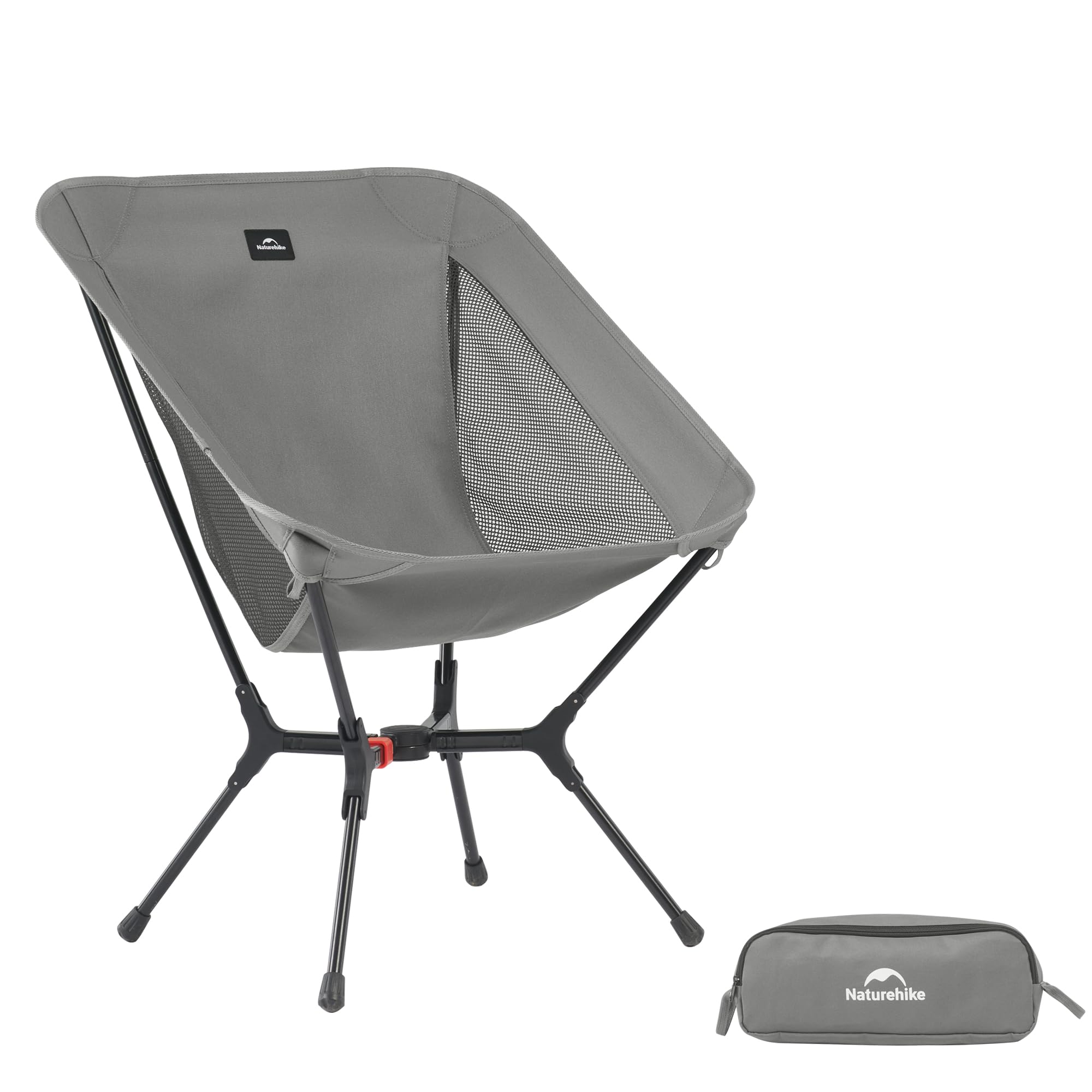 Naturehike YL01 Snap Camping Folding Chair, Lightweight Compact & Portable Backpacking Chair with Storage Bag Compact Folding Camp Garden Picnic Barbecue（Gray）