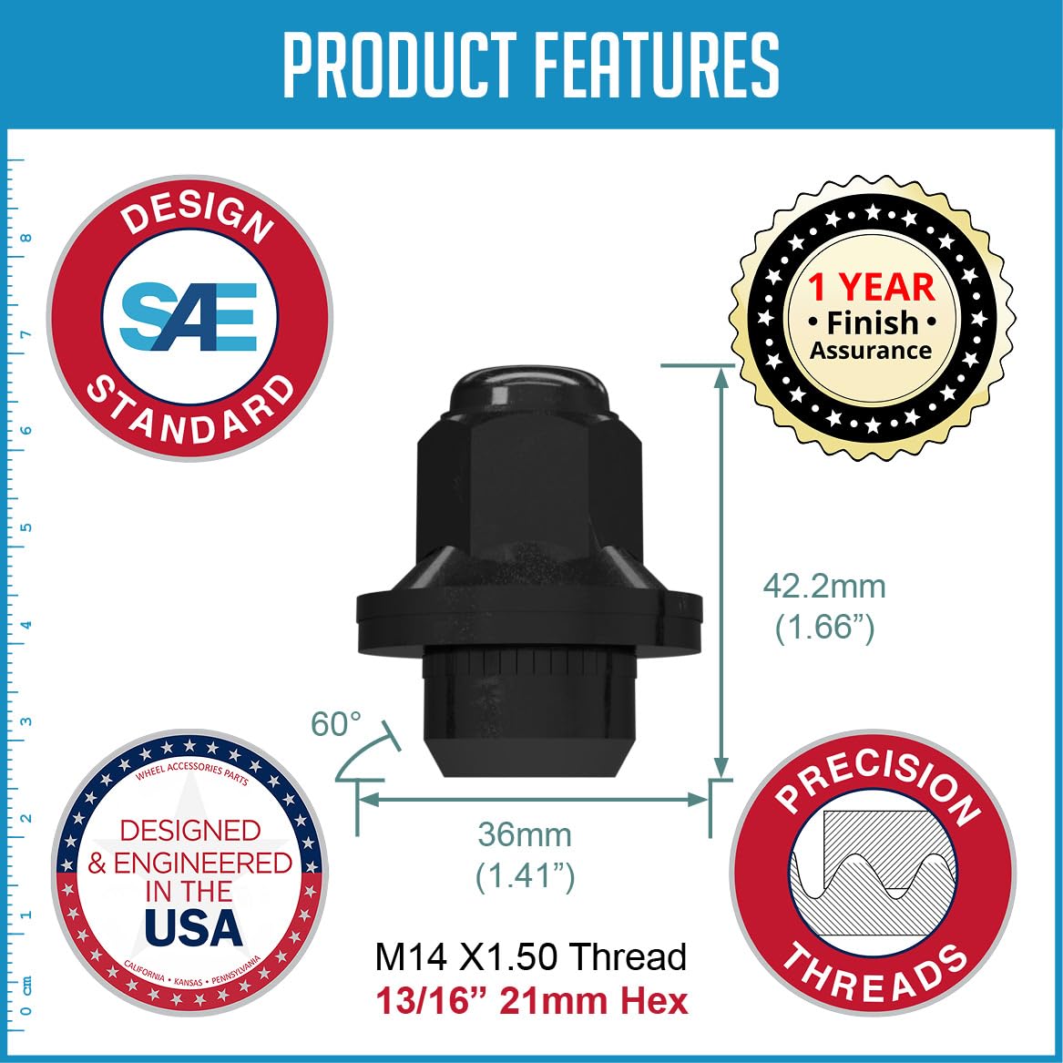 【yrn様】 Amazon.com: Wheel Accessories Parts 24 Pcs M14x1.5 14x1.5 Thread