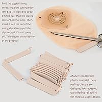 Vista 7 de 15 clips para bolsas de ostomía – Abrazaderas de bolsa drenables a prueba de fugas para cuidado de colostomía/ileostomía, barras de sellado