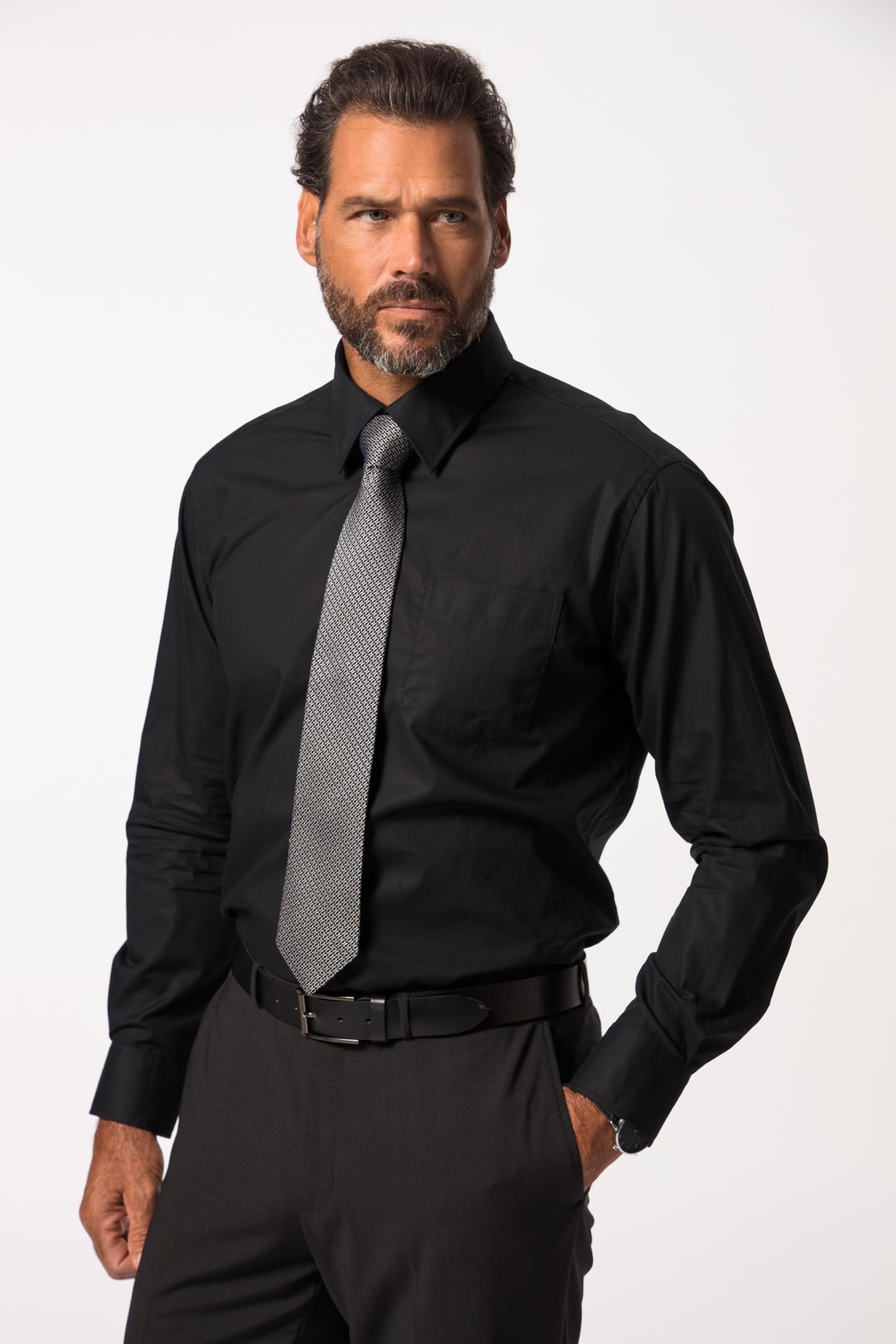 JP 1880 Camicia da Ufficio dalla vestibilità Comoda con Colletto Francese 703633
