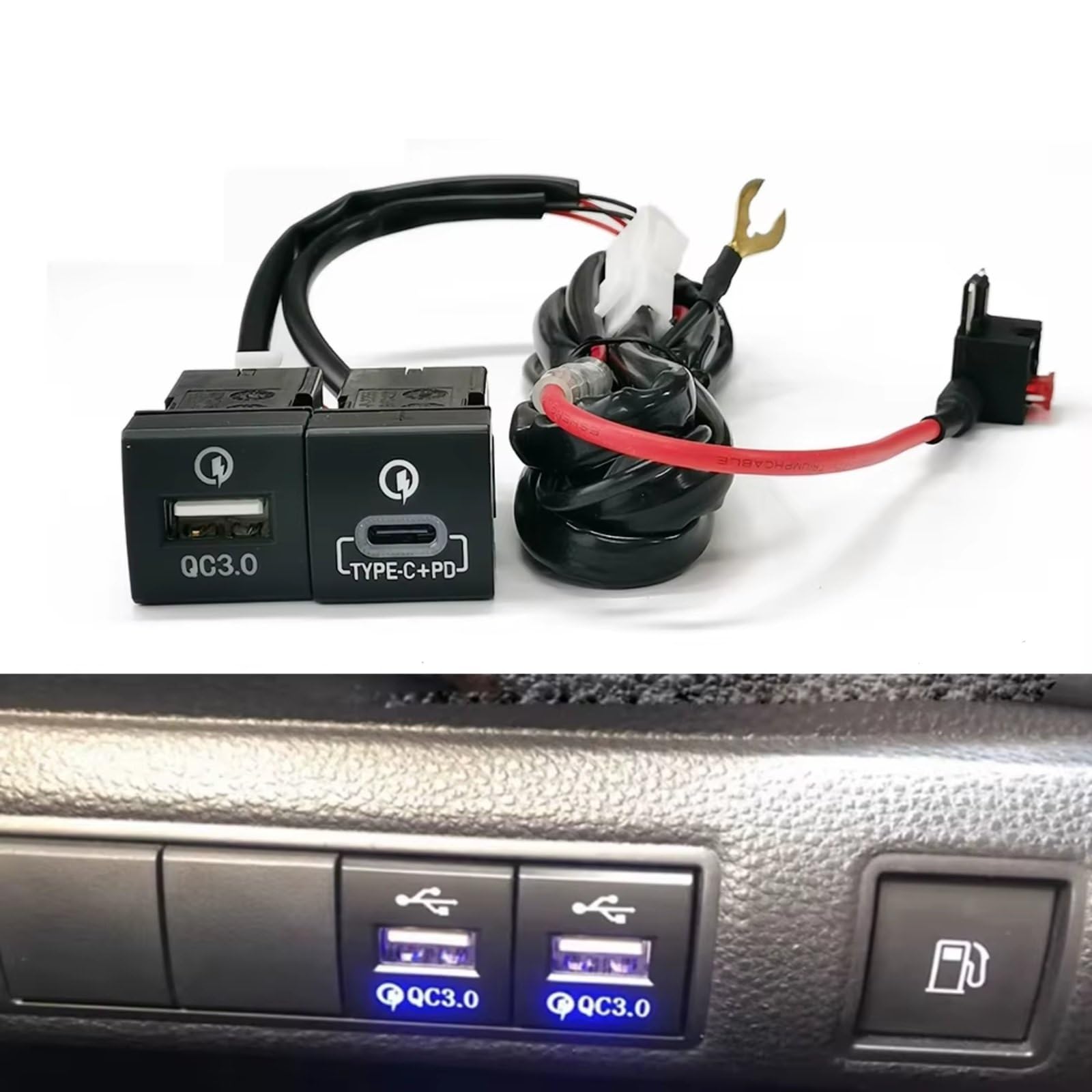 Porta USB Center Compatibile Con Toyota Per Prado 2018-2022 Auto QC3.0 Per Tipo C PD Doppia Per Presa Ricarica Presa Ricarica Porta USB