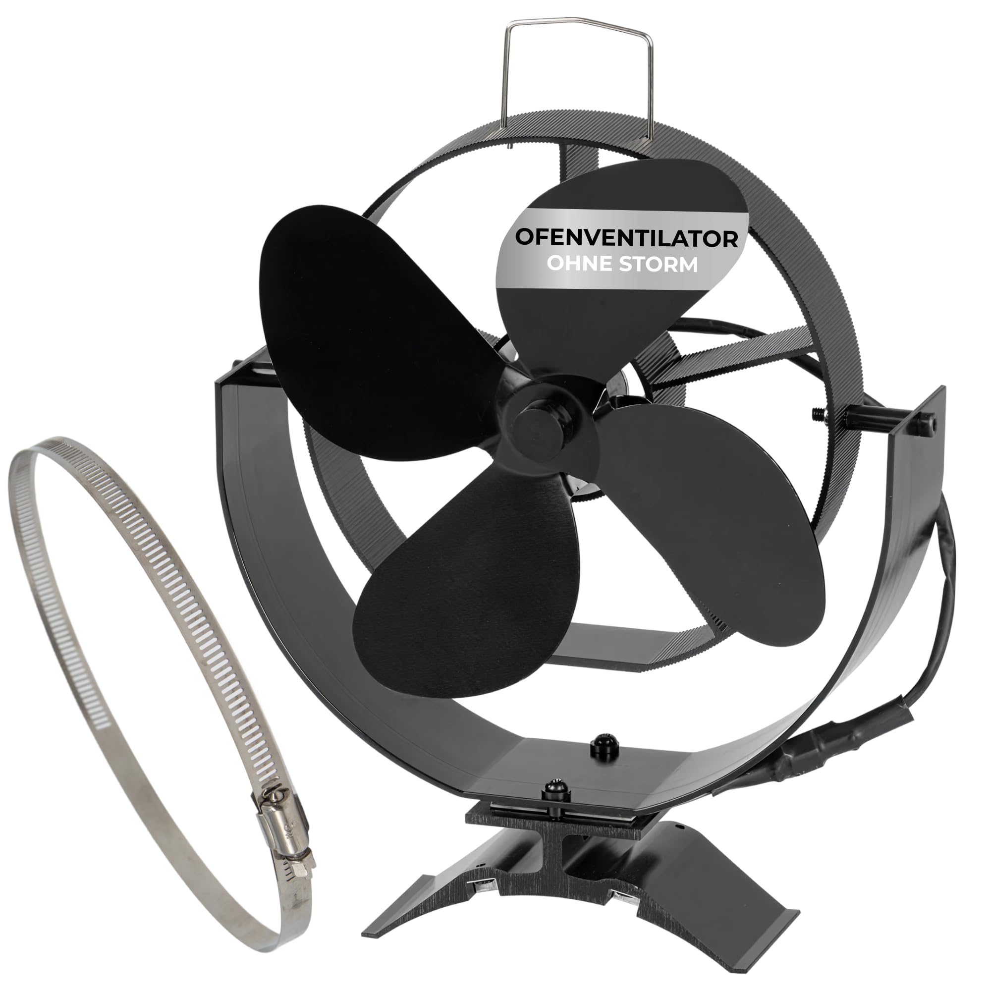 STREND PRO Ofenventilator OHNE STORM | Kaminventilator | Ofenrohr Ventilator | Ventilator für Kamin, Ofen, Kaminofen | Stromlos | Lüfter Kaminofen | Zubehör | mit Rohranschluss & Magnet