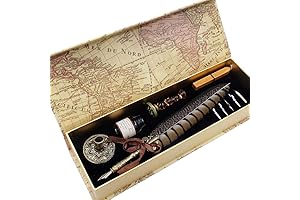Elegant Antique Fountain Pen Writing Quill Set Feather Pen Ink Gift Set