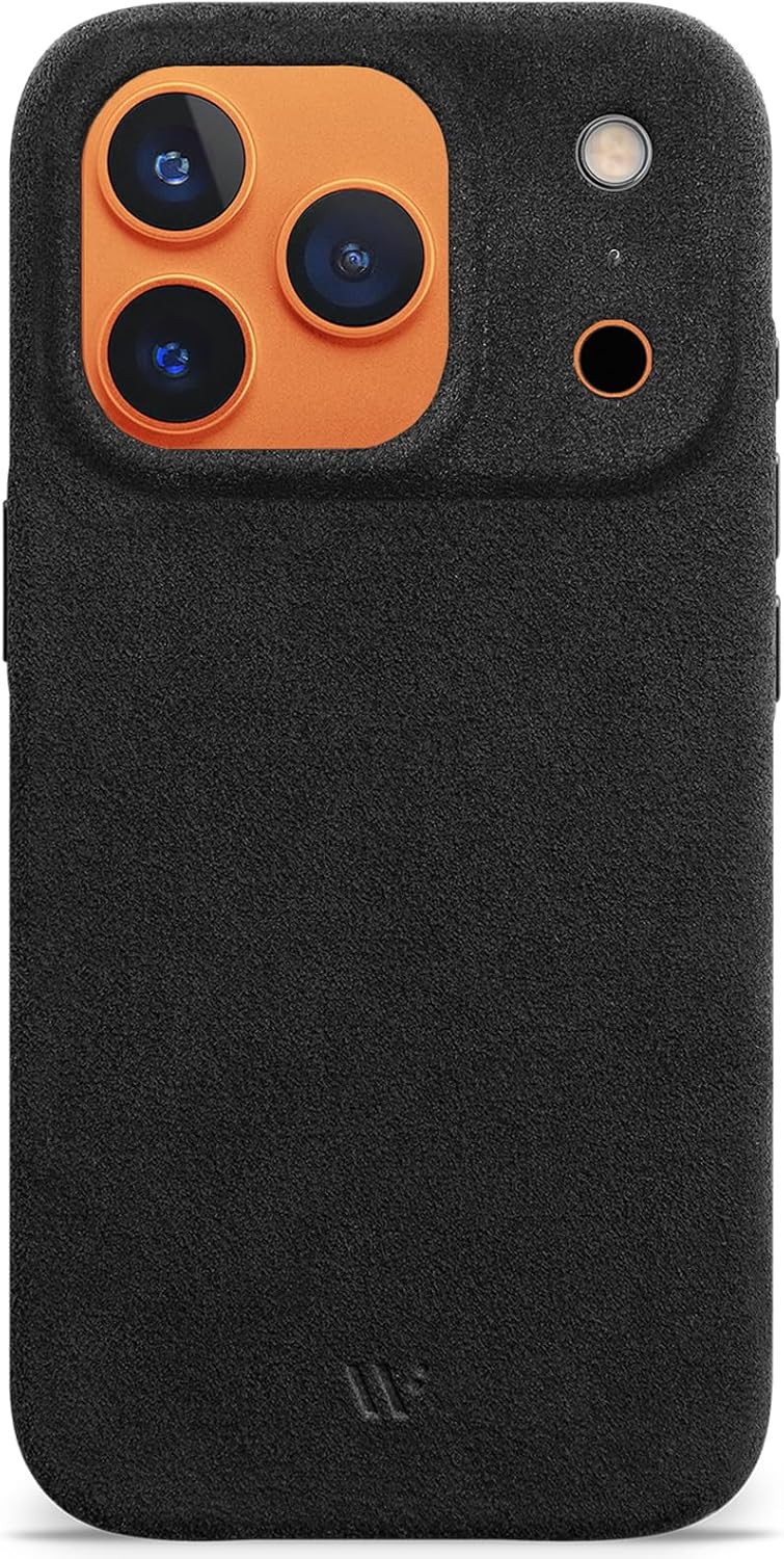 Coque Alcantara original iPhone 17 Pro coloris Noir — vue de face