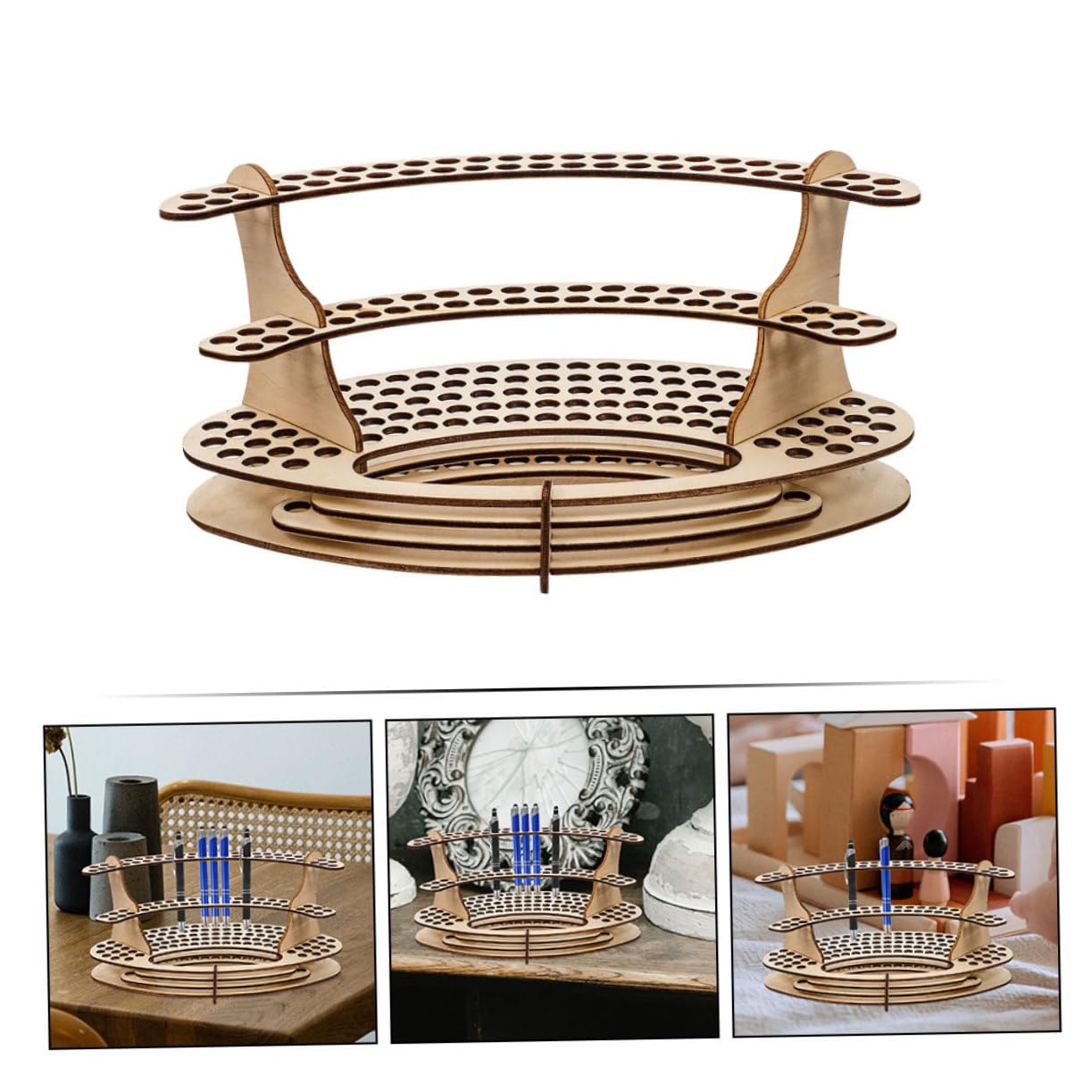 SHINEOFI 4 Sätze Stifthalter Aus Holz Schreintischorganizer Schreibtisch Organiser Stifttaschenlampe Pin-box Stifte-organizer Für Den Schreibtisch Stifthalter Fürs Büro Hölzern 2 Stück * 4