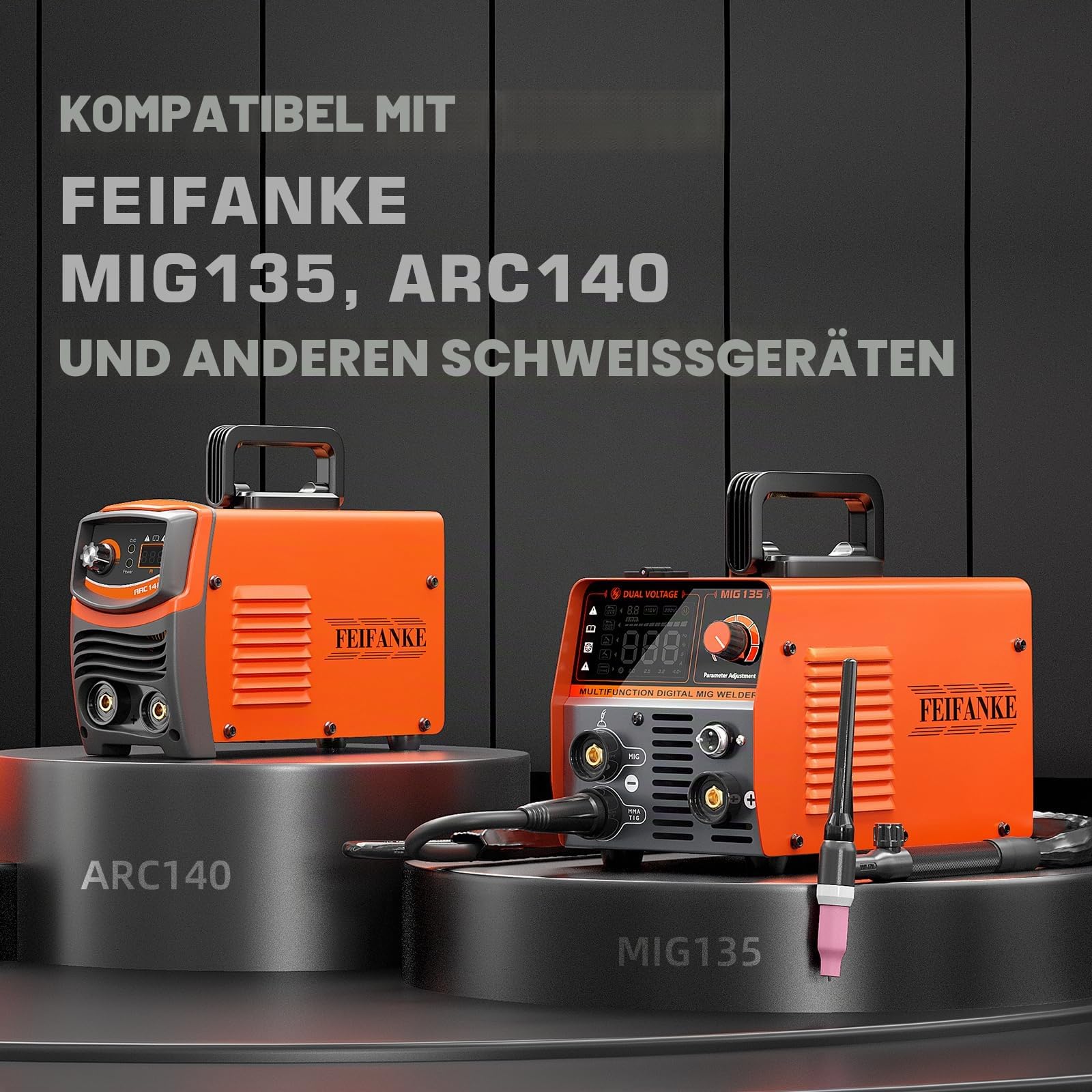 FEIFANKE WP-17V Argon WIG Schlauchpaket 10-50mm² Anschluss 3.0M Lederholster Schlauchpaket mit Zubehör Kompatibel mit ARC140 MIG135 Schweißgeräten