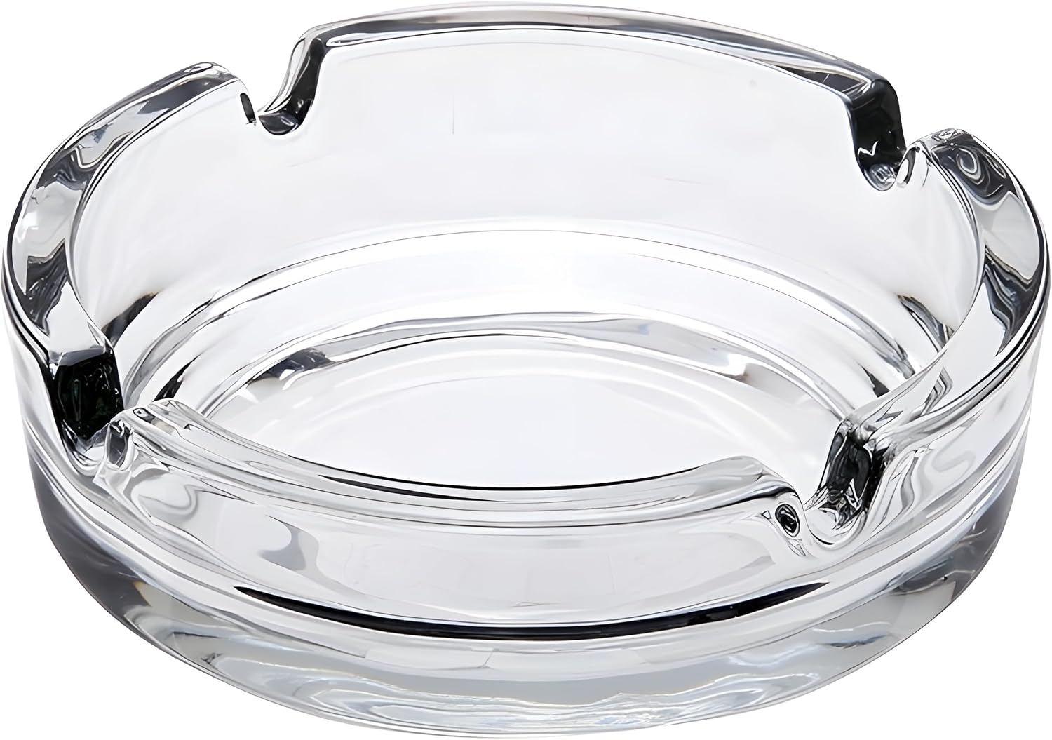 Glass Ashtrays for Cigarettes – Clear Modern Decorative Ash Tray for Home, Office, Indoor Outdoor Patio Use – Fancy Minimalist Design, Pack of 2