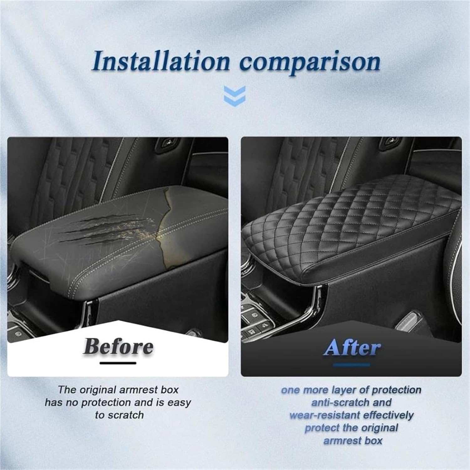 Armrest Box Protective Cover Car Center Console Armrest Pad Console Cover Armrest Protective Cover PU for 5/6/7 Seat 2021-2025