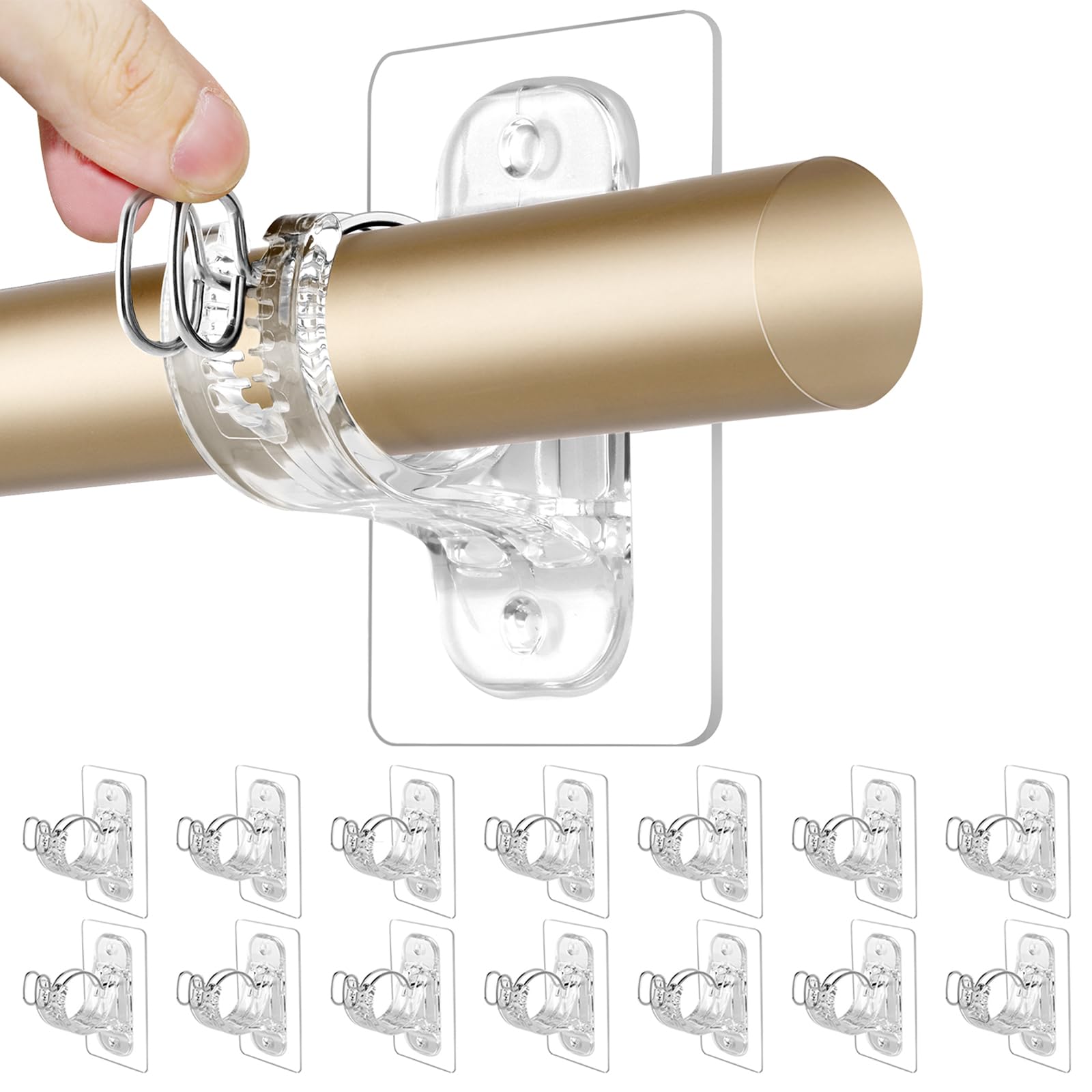 CORHAD 2 Ganchos De Techo Para Barra De Cortina, Ganchos De Cortina Para Cortinas, Soporte De Barra De Fijación Para Cortinero, Soporte De Barra De Cortina De Doble Barra, Soporte De