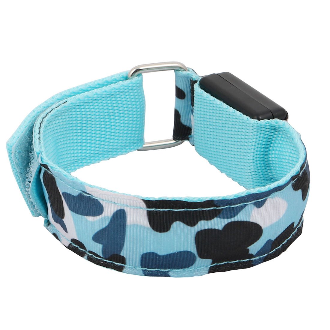 IIVVERR Sport Running Safety Blue LED Camouflage Print Arm Band Wristband Light Up Armband(Sport Running Safety Azul LED Camuflaje Estampado de brazo Banda de muñeca Pulsera iluminar brazalete