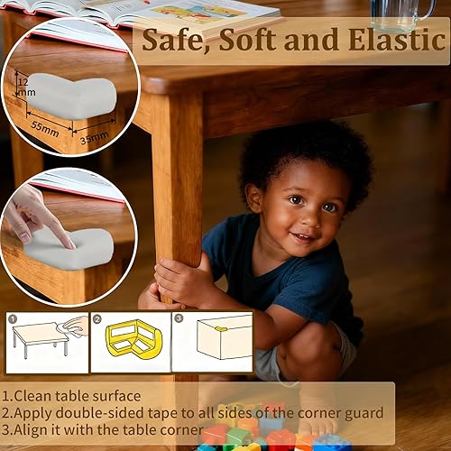 Miniatura 4 de Kit de 50 paquetes a prueba de bebés, cerraduras de seguridad, protectores de esquina, protector de dedos de puerta, cubiertas de tomacorrientes,