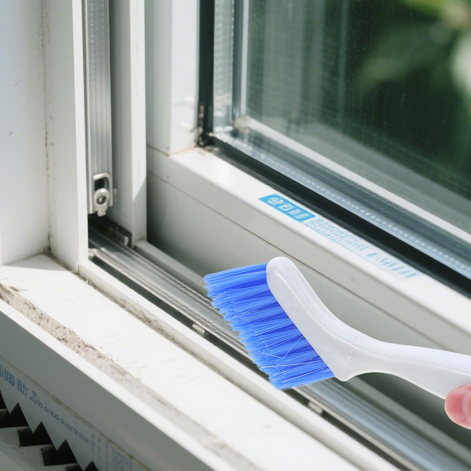 HOMSFOU 20 Piezas Cepillo para Grietas de Ventanas, Cepillo para Puertas y Ventanas, Plástico y Nylon, Ligero, Cabezal Flexible, para Ranuras y Huecos de Puertas, Limpieza del Hogar y