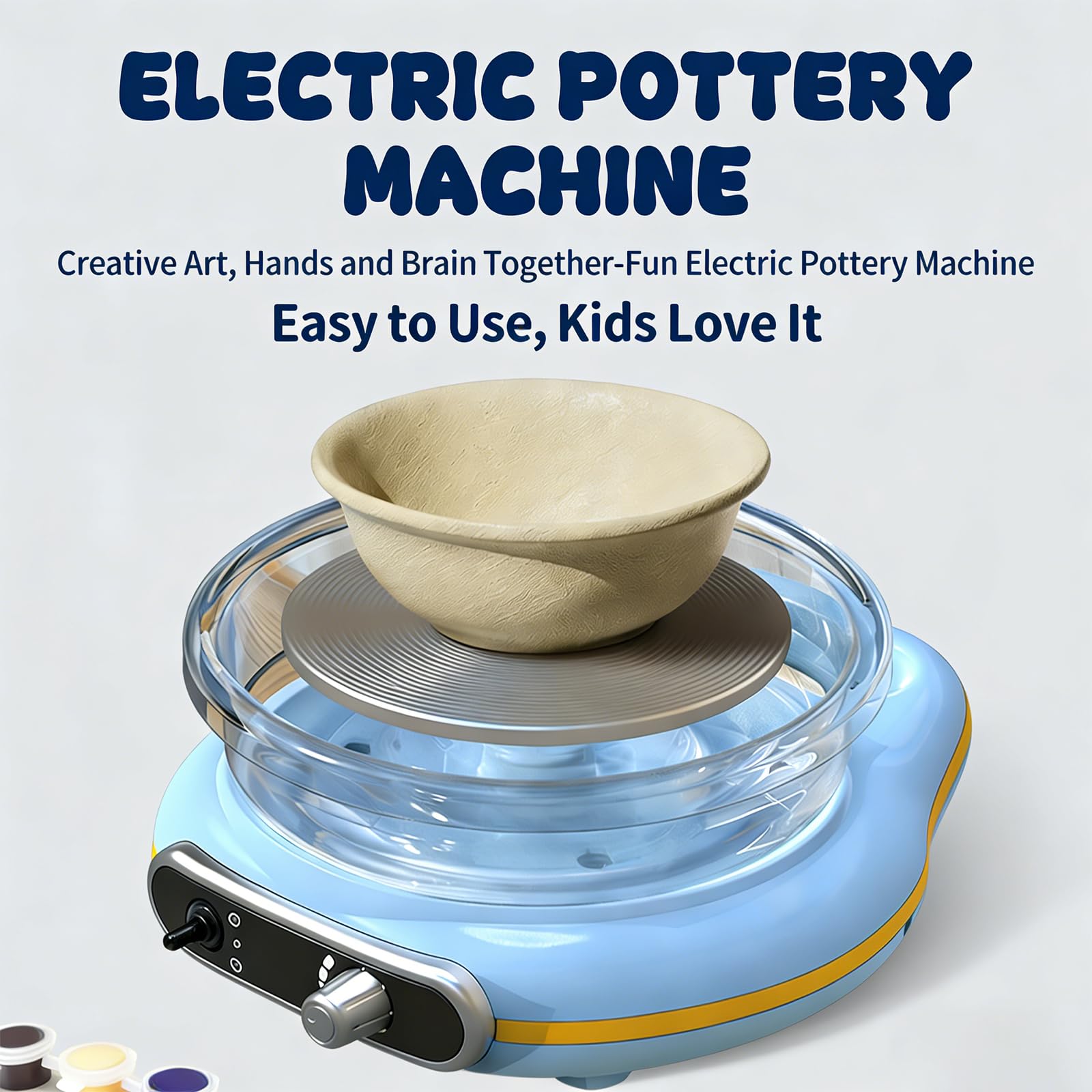 Koło garncarskie, mini elektryczna maszyna do gliny z narzędziami ceramicznymi i bezstopniową regulacją prędkości, dwukierunkowy obrót do ceramiki DIY dla dorosłych i dzieci