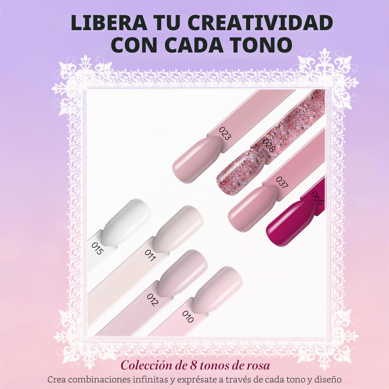 Aokitec Juego de 14 uñas en polvo de inmersión, color rosa magenta y polvo acrílico con base de inmersión activador para brochas, set de iniciación para uñas