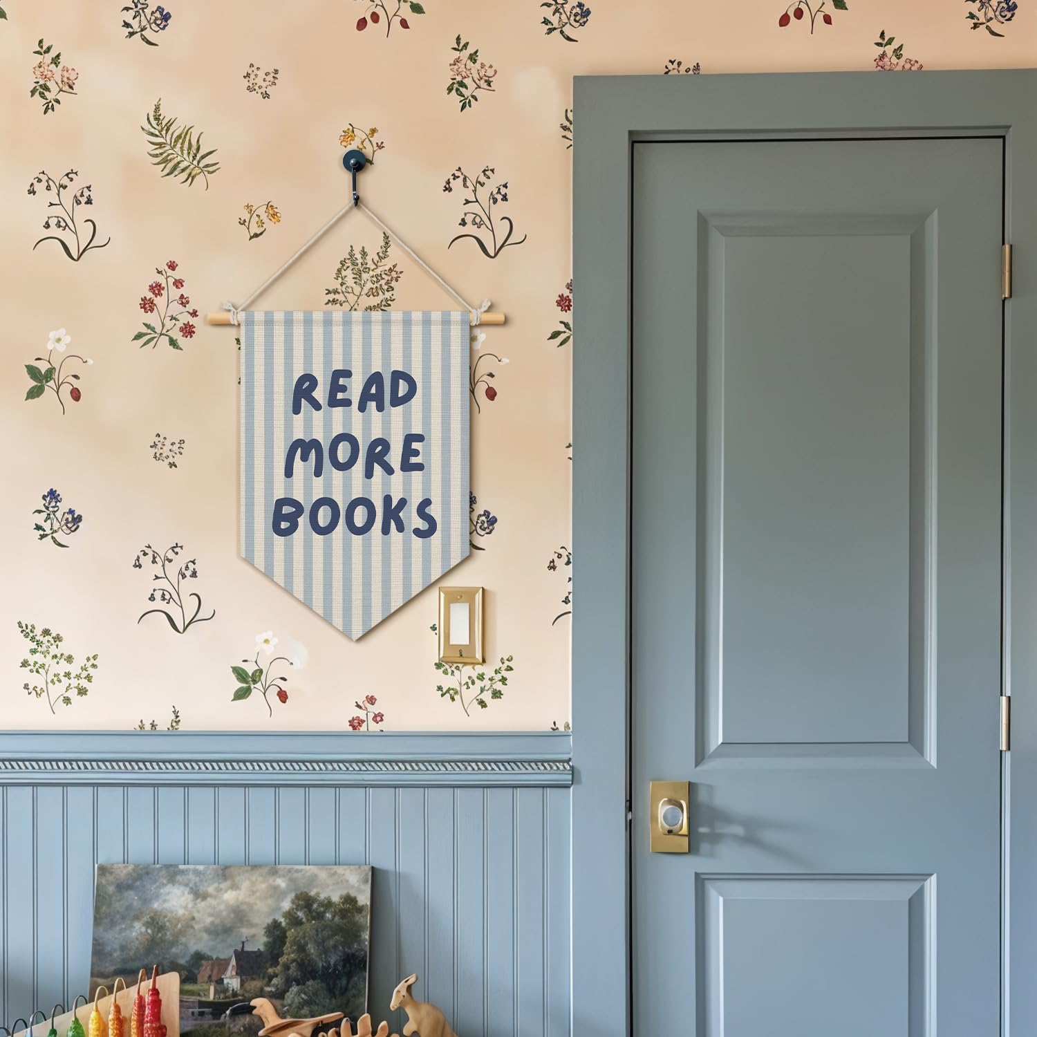 Wheatwin Classroom Reading Nook Decor, Read More Books Pennant Flag for Reading Corner Classroom Library 15x11 Inch