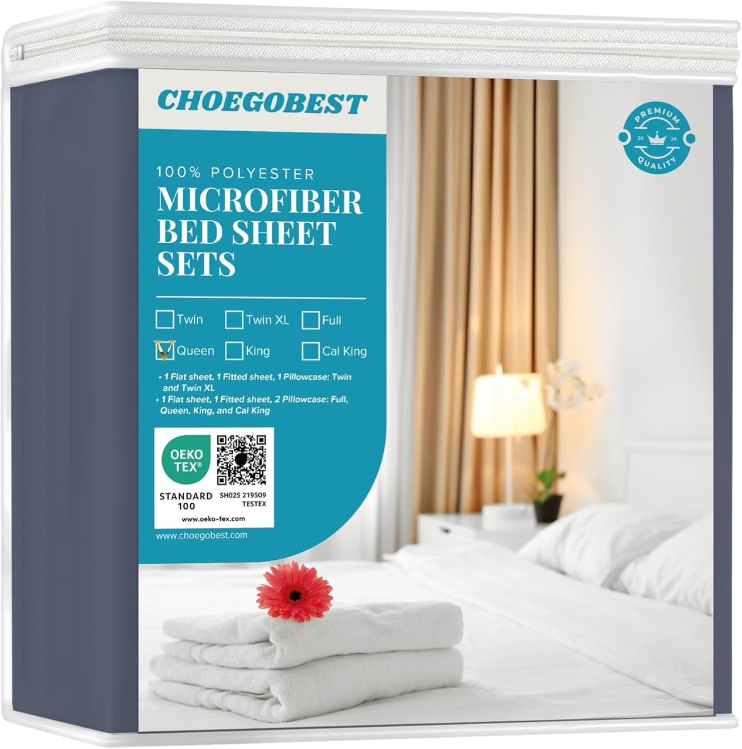 Easy Care Luxury Microfiber Extra Soft and Cooling Bed Sheet Set with Deep Pockets (Black Iris, Queen Set of 4)