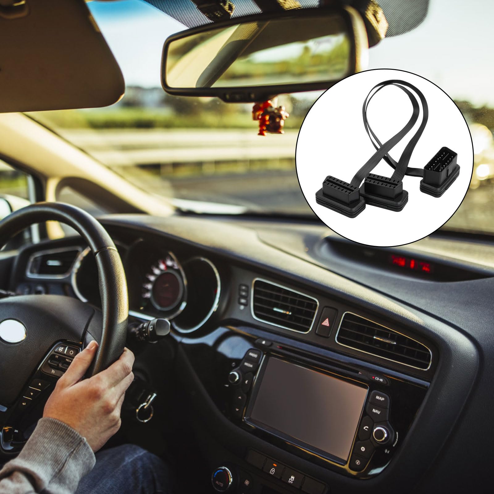 Kabel przedłużający OBD2 rozdzielacz Y kabel męski 16 pinów do podwójnego żeńskiego samochodu części diagnostyczne