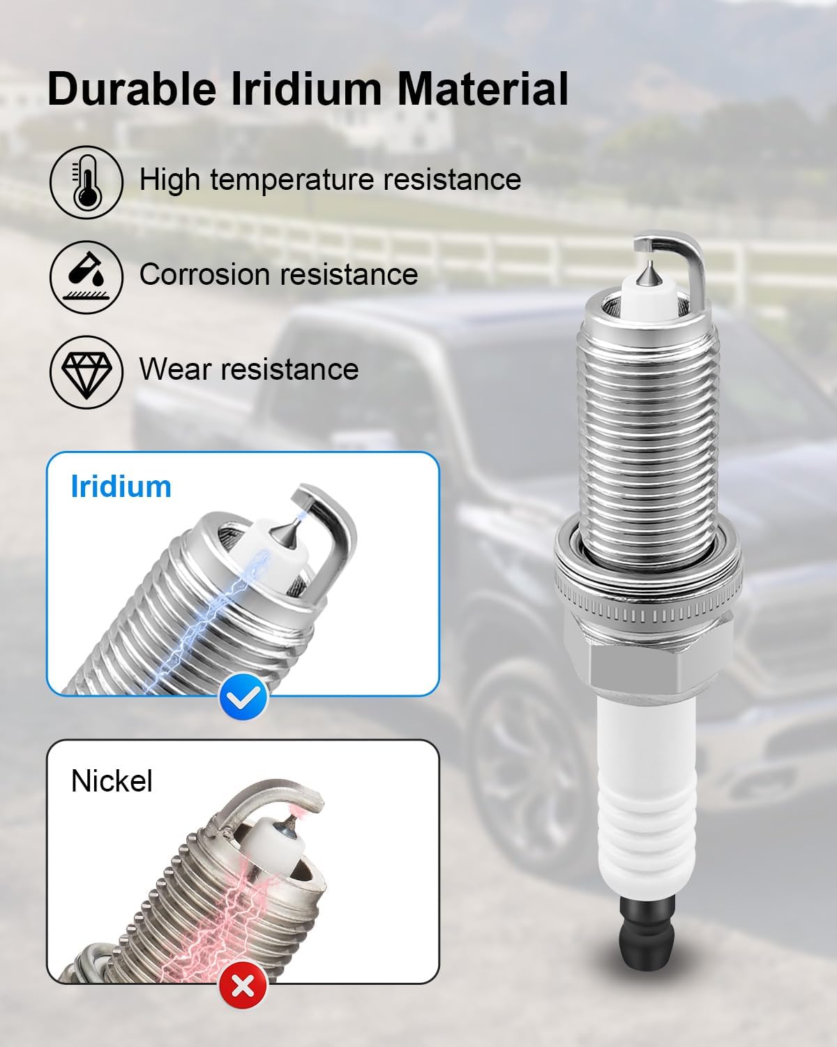 Replace 4024123628 Iridium Spark Plug, Spark Plugs Fits for Ram 1500 Crew Cab Pickup 4-Door 5.7L V8 2011-2021, 16 Pcs