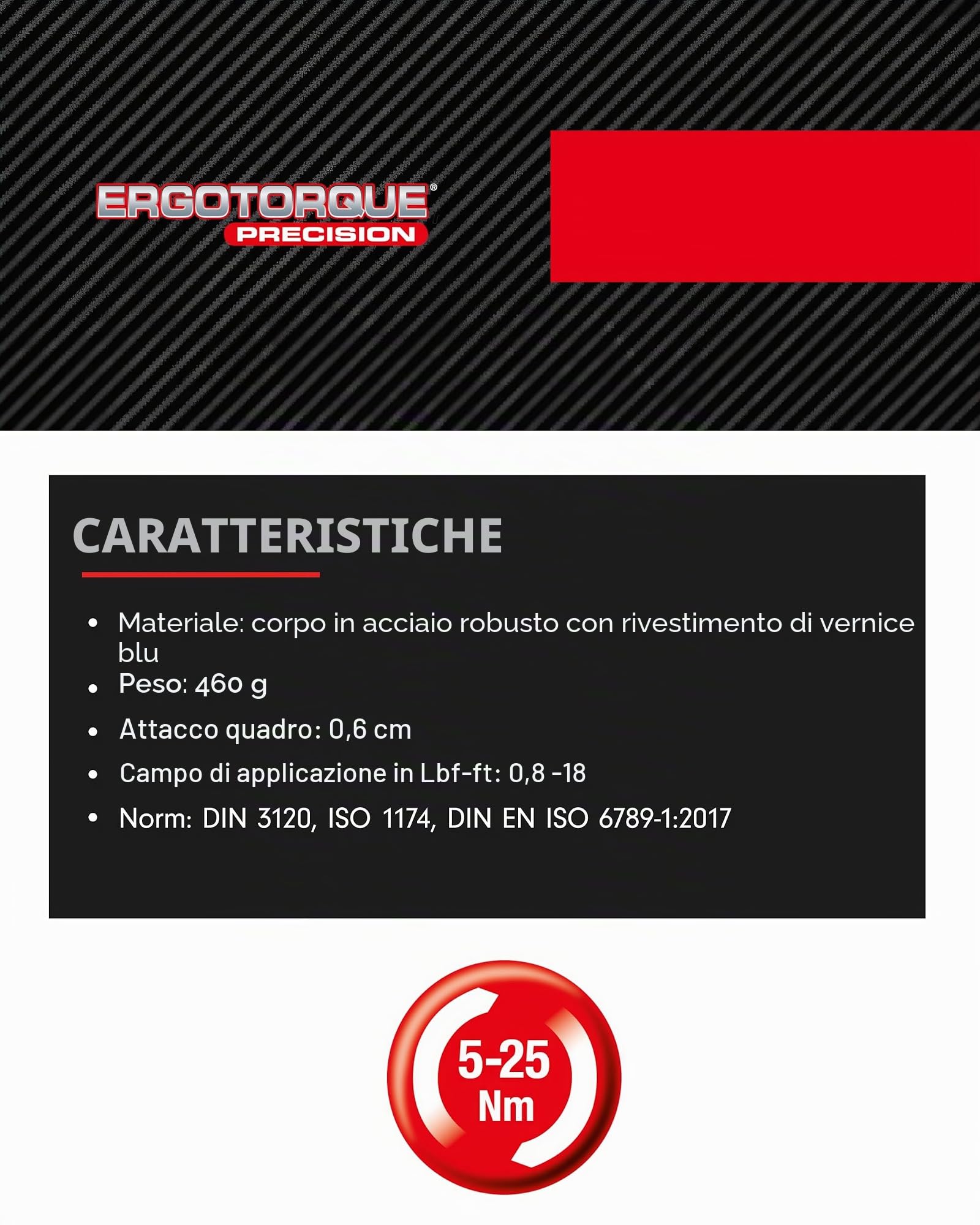 KS Tools 516.1512 1/4" Chiave dinamometrica ERGOprec c.testa a cricco reversibile,5-25Nm