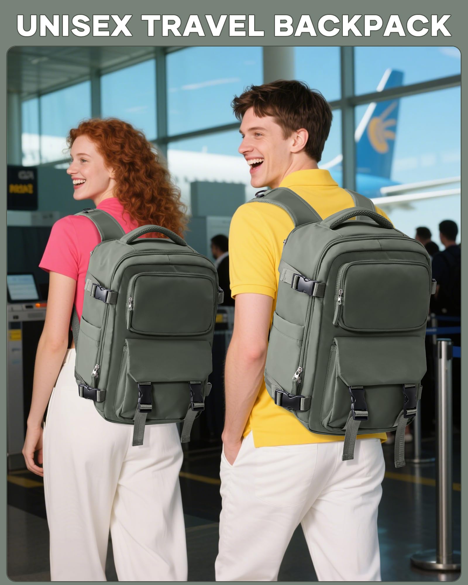 SZLX Zaino Ryanair 40x30x20 Sottovuoto con Pompa Zaino Ryanair 40x20x25 Donna Zaino da Viaggio Wizzair Bagaglio a Mano Uomo per Laptop da 14 Pollici Borse da Cabina 45x36x20 Easyjet con Porta Scarpe