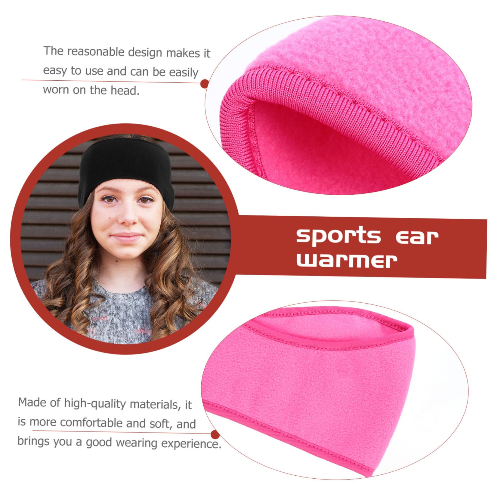 OATIPHO 2pcs Ear Warmer Headbands Stretch Breathable Sports Ear Warmers for Cold Weather