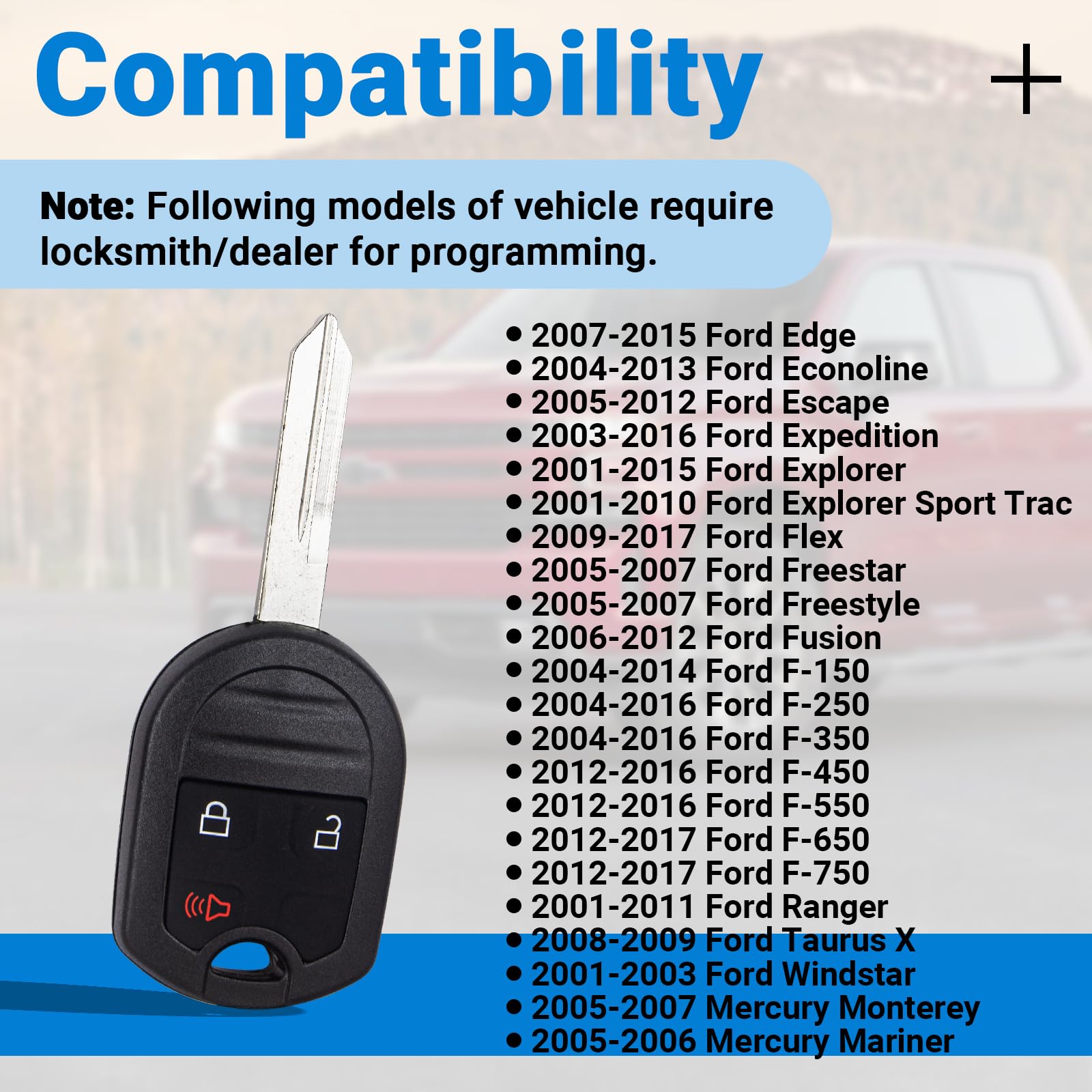 2 Llaves De Coche Para Explorer F150 Escape Edge Ranger