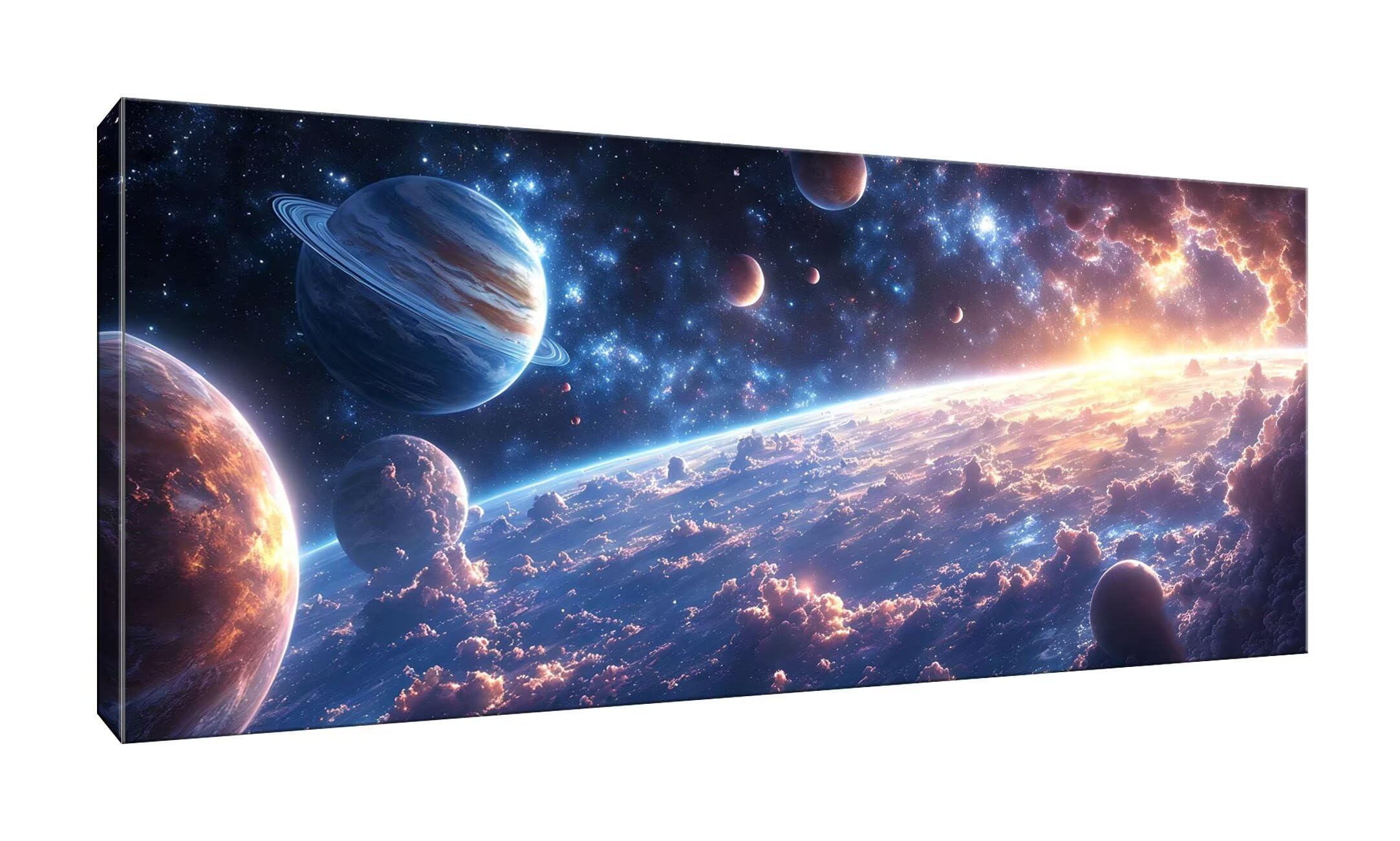 Malen Nach Zahlen Erwachsene xxl, Paint by Numbers Malen Nach Zahlen Universum Galaxie, DIY Geschenk Art mit Pinseln und Acrylfarben Handgemalt Ölgemälde für Home Décor, Ohne Rahmen 80x160cm W-448