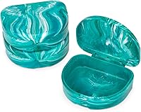 Vista 17 de Practicon Estuches de retención de mármol, funda de alineador de ortodoncia, soporte para protector bucal (paquete de 3) océano