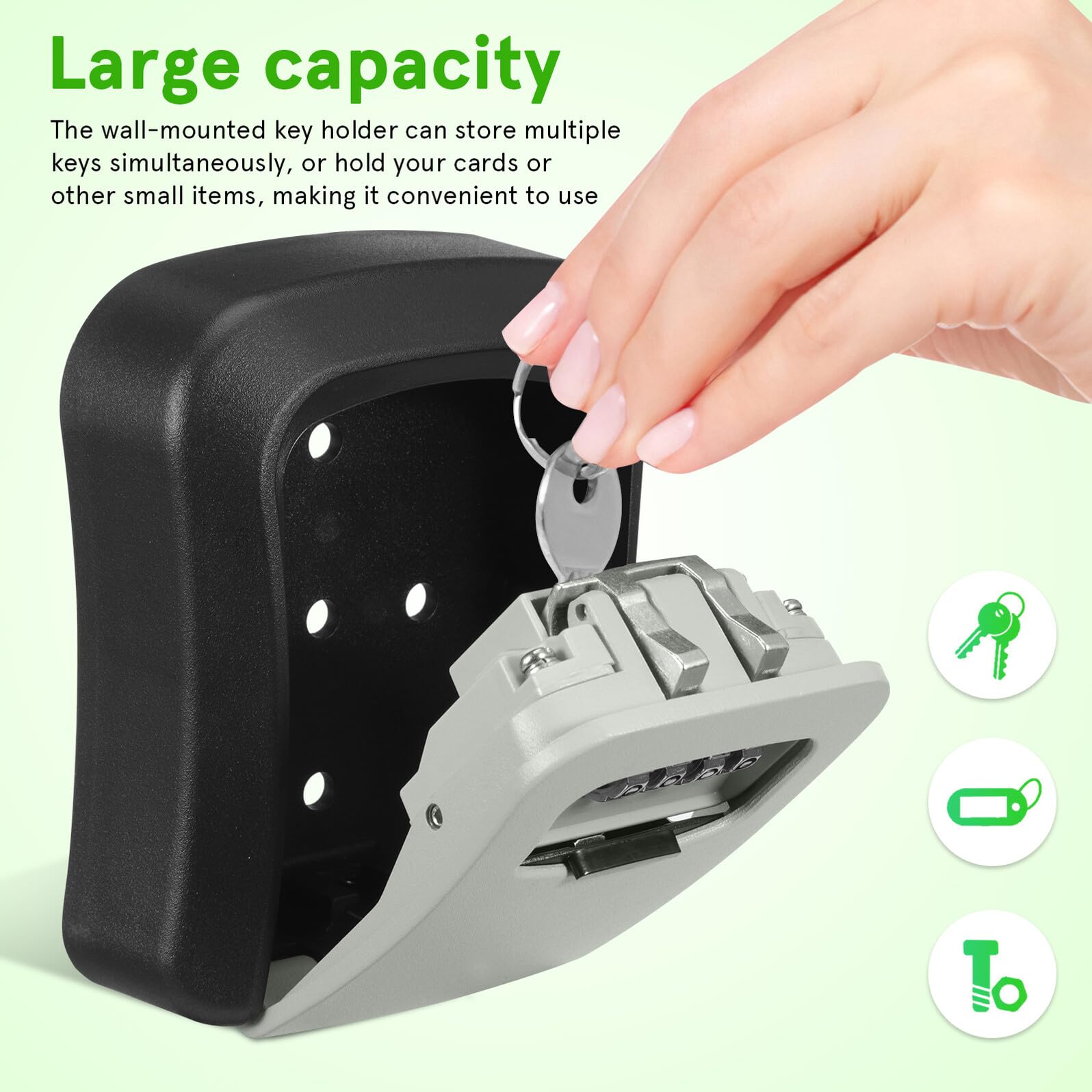 GALPADA 2 set Cassetta Portachiavi da Muro Resistente con Combinazione Scatola Sicura per Esterno Organizer Chiavi Multifunzione per Casa e Ufficio