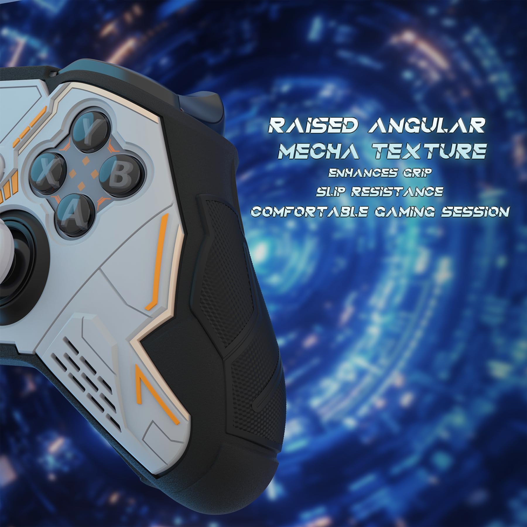 PlayVital Cover Skin per Xbox Elite Series 2 Core Controller, Custodia Silicone Antiscivolo Gommini per Xbox Elite Series 2 Joystick, Mecha Stellare, Grigio & Nero