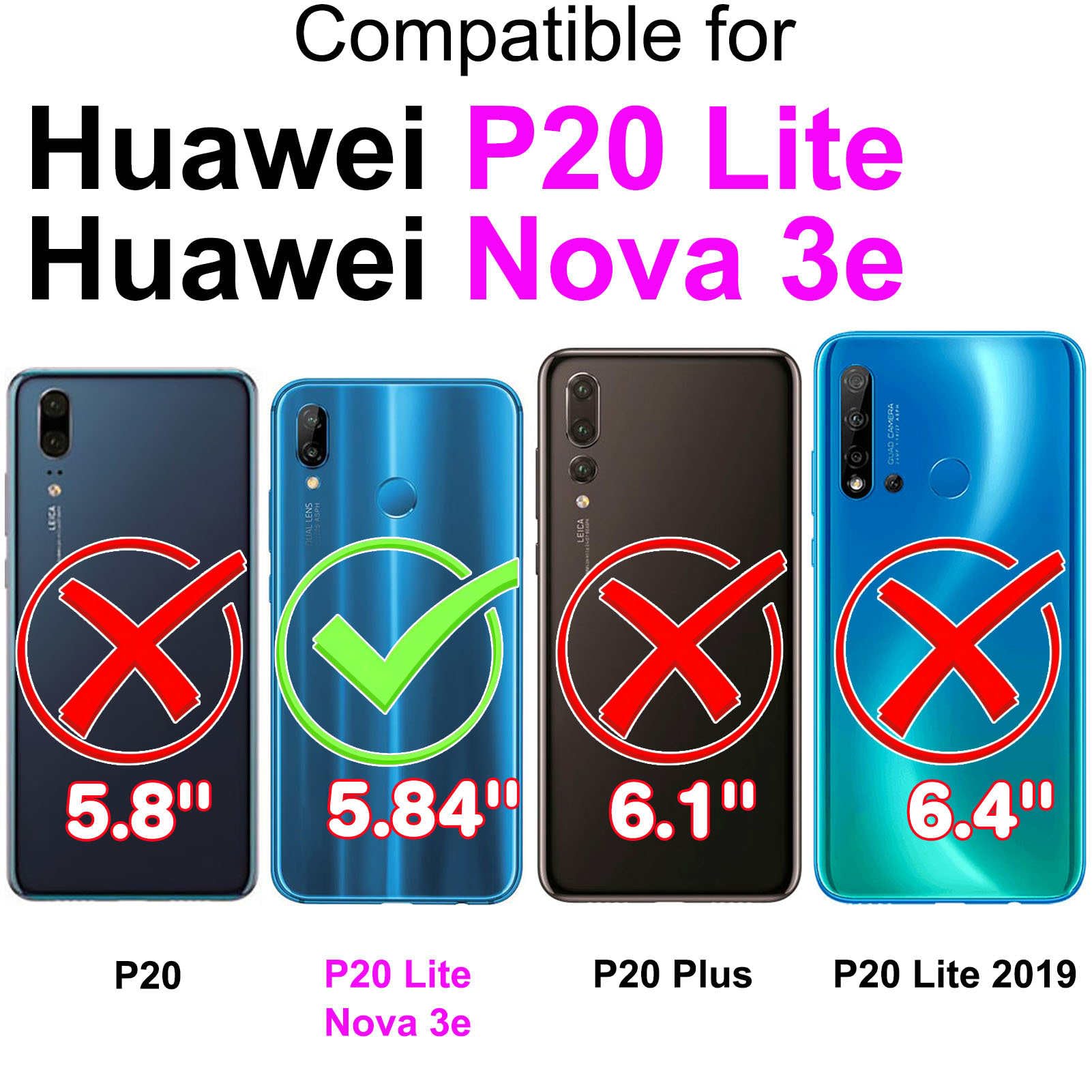 Handyhülle Für Huawei P20 Lite – Leder-Flip-Case Mit Standfunktion & 3 Kartenfächern