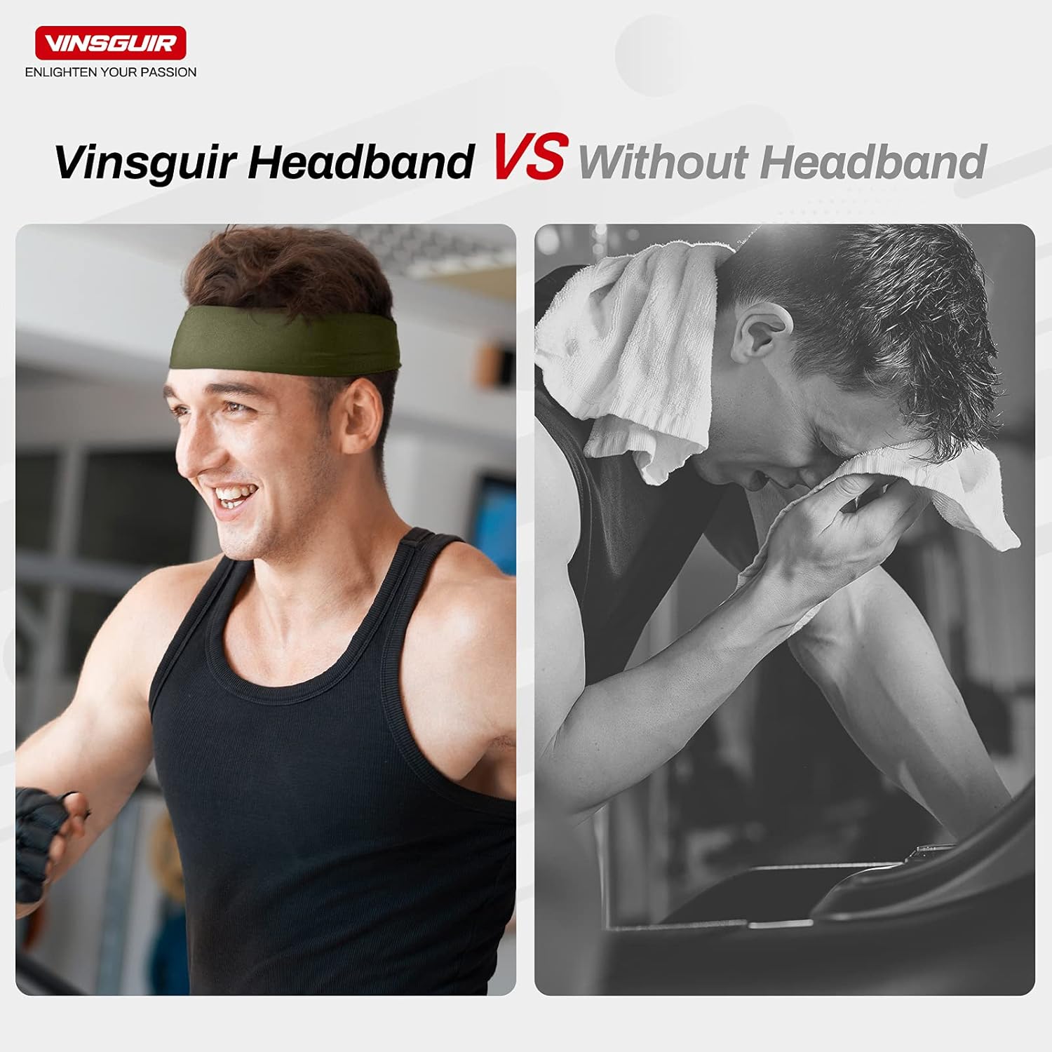 Mens Headband 4 Pack, Sports Headbands for Men Men, Workout Accessories Sweat Band Sweat Wicking Head Band Sweatbands for Running Gym Training Tennis Basketball Football, Unisex Hairband: Sports & Outdoors