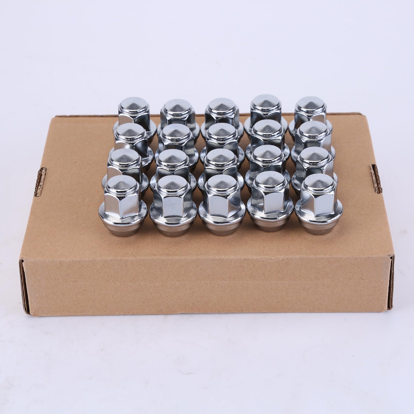 20PCS Écrou de roue Chromé M12x1.5 pour jante alu Ford B-Max C-Max II Ecosport Fiesta 6 7 Focus 3 Mondeo Écrous de roue fermés avec 19mm et siège conique 60° 46708 5114407 12657 45139 29001