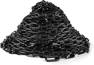 Black Plastic Chain, 50Ft Plastic Chain Links Safety Chains Barrier