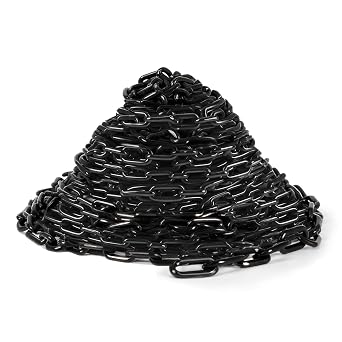 Plastic Chain Links, Plastic Safety Chains Barrier Black, 50Ft