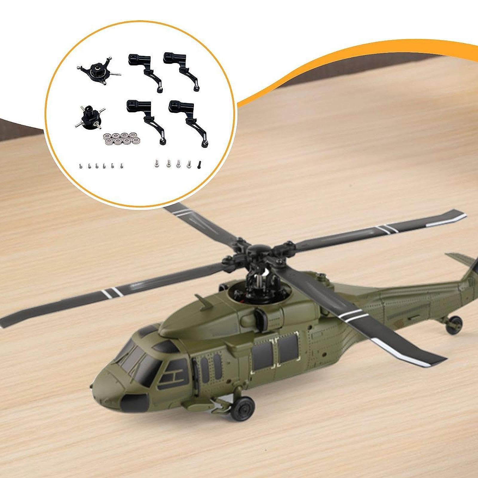 Kreuzplatte Rc Helikopter Rotorkopf Blattklemme Lager Stabil Aluminium Einfach Montiert für Modellflugzeug, Schwarz