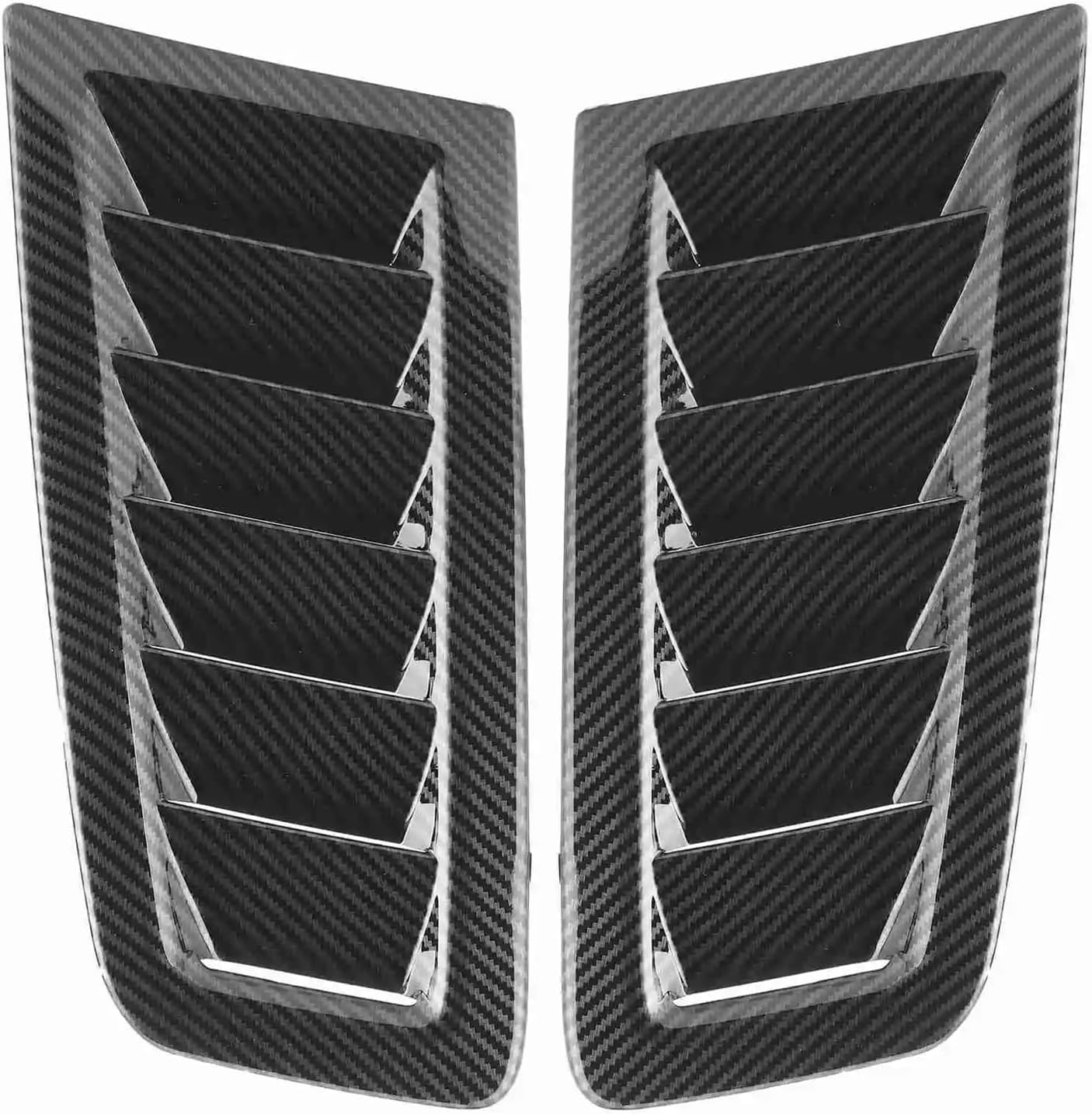 Hood Vent Scoop Kit 2Pcs Bonnet Vents Engine Hood Car Exterior Parts RS MK2 Car Front Vent Hood Vents Car Accessories Fashion Modification(Carbon Fibre Pattern)