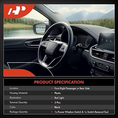 Miniatura 2 de A-Premium Interruptor de ventana eléctrico compatible con Volkswagen Jetta 2005-2017, Passat 2006-2017, Touareg 2004-2017, Golf 11-13, Tiguan