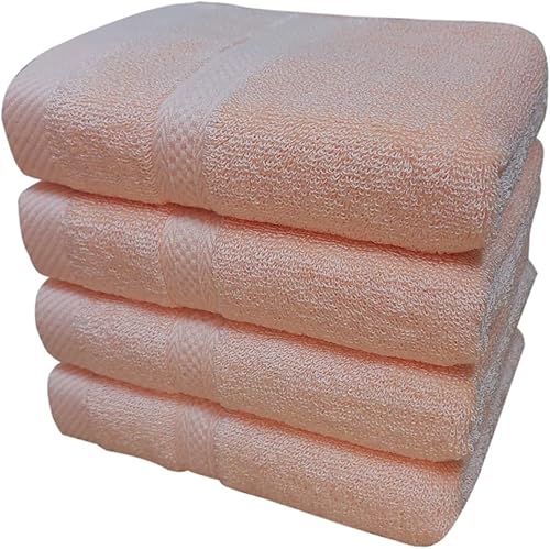 Mother-Earth 4 toallas de baño Malibu Peach para baño, 11 x 18 pulgadas, toallas de rizo extra absorbentes y suaves para pieles sensibles, de secado