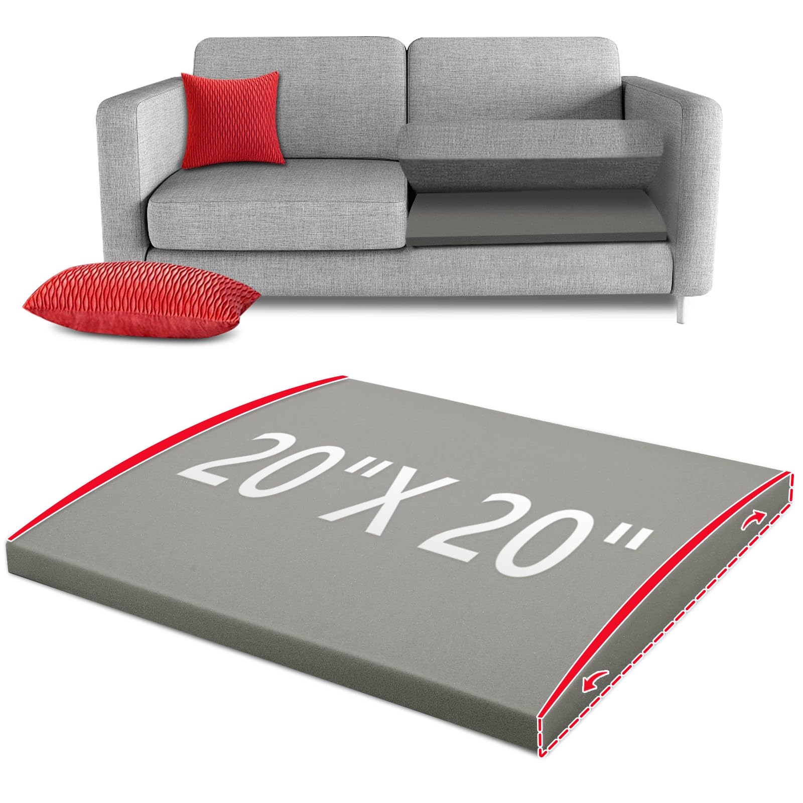 Amazon.com: HAVARGO Couch Cushion Support for Sagging Seat 20X20X2