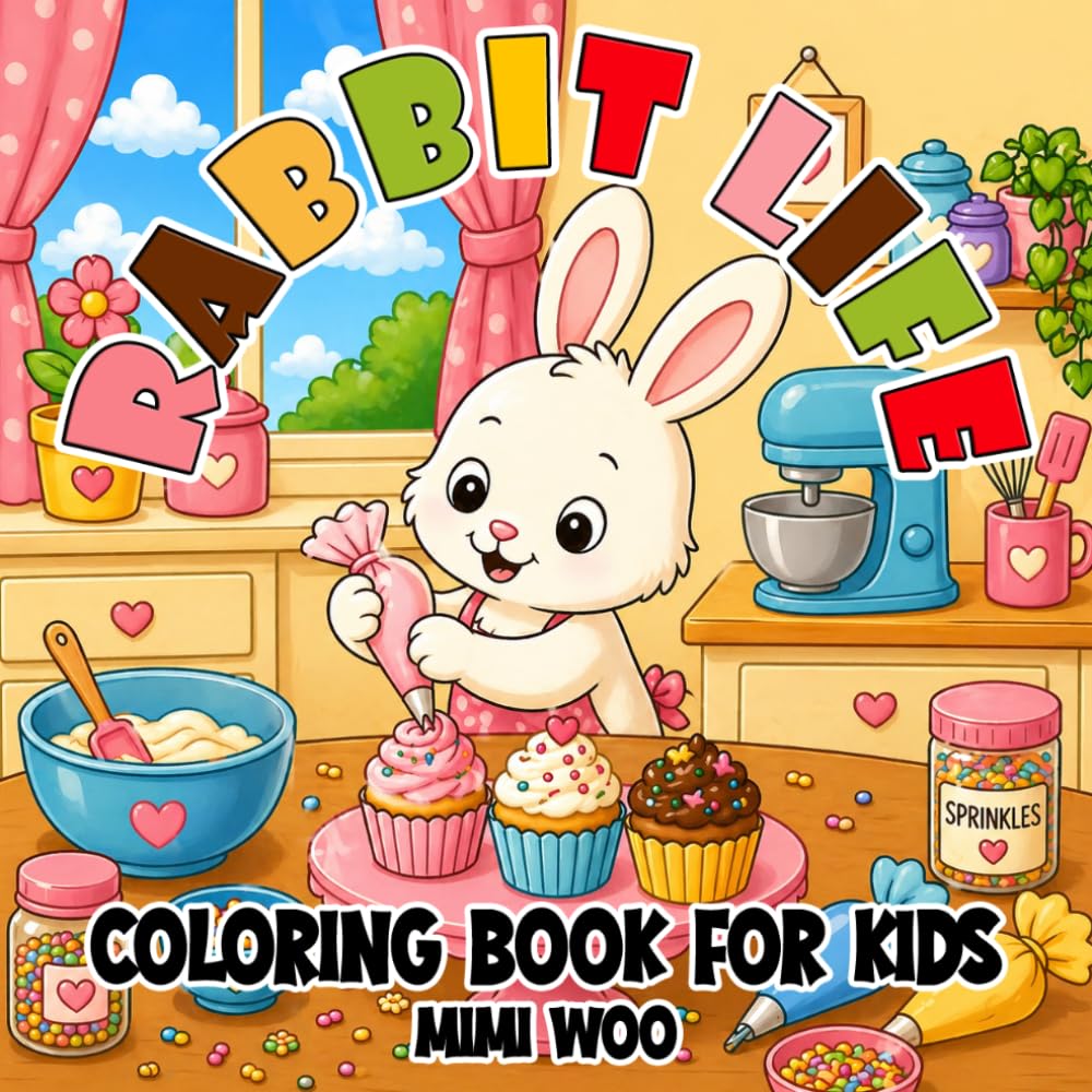 Rabbit Life Coloring Book for Kids: Cute Bunny Coloring Book for Boys & Girls Ages 4-8 | Adorable Rabbits in Everyday Activities, Easy and Fun ... Coloring Pages for Toddlers and Preschoolers