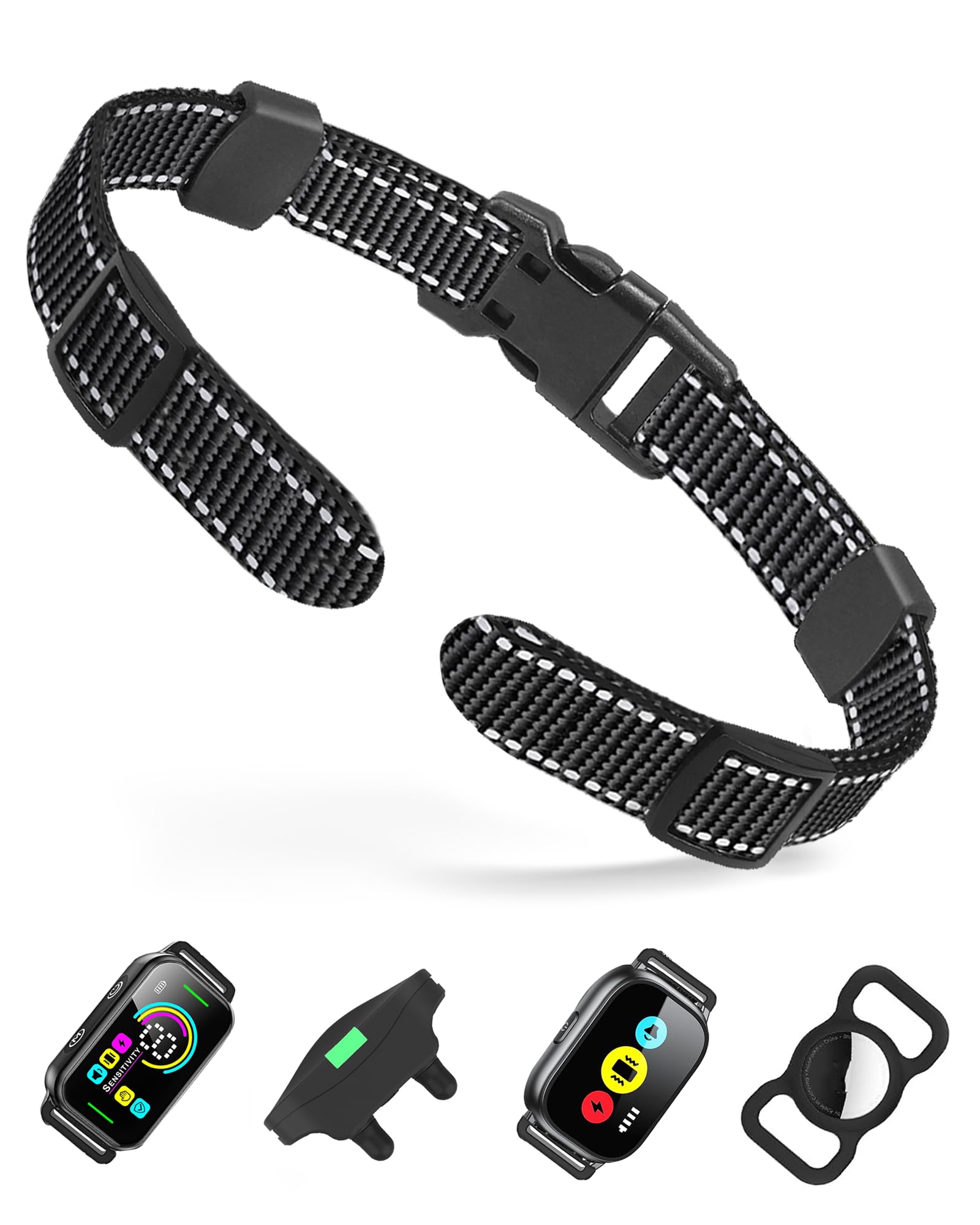 Dog Collar Replacement Strap for Shock, Bark & Training Collars - Adjustable Reflective Nylon Strap, Durable E-Collar Band Compatible with Most Training Receivers (Fits Small, Medium, Large Dogs)