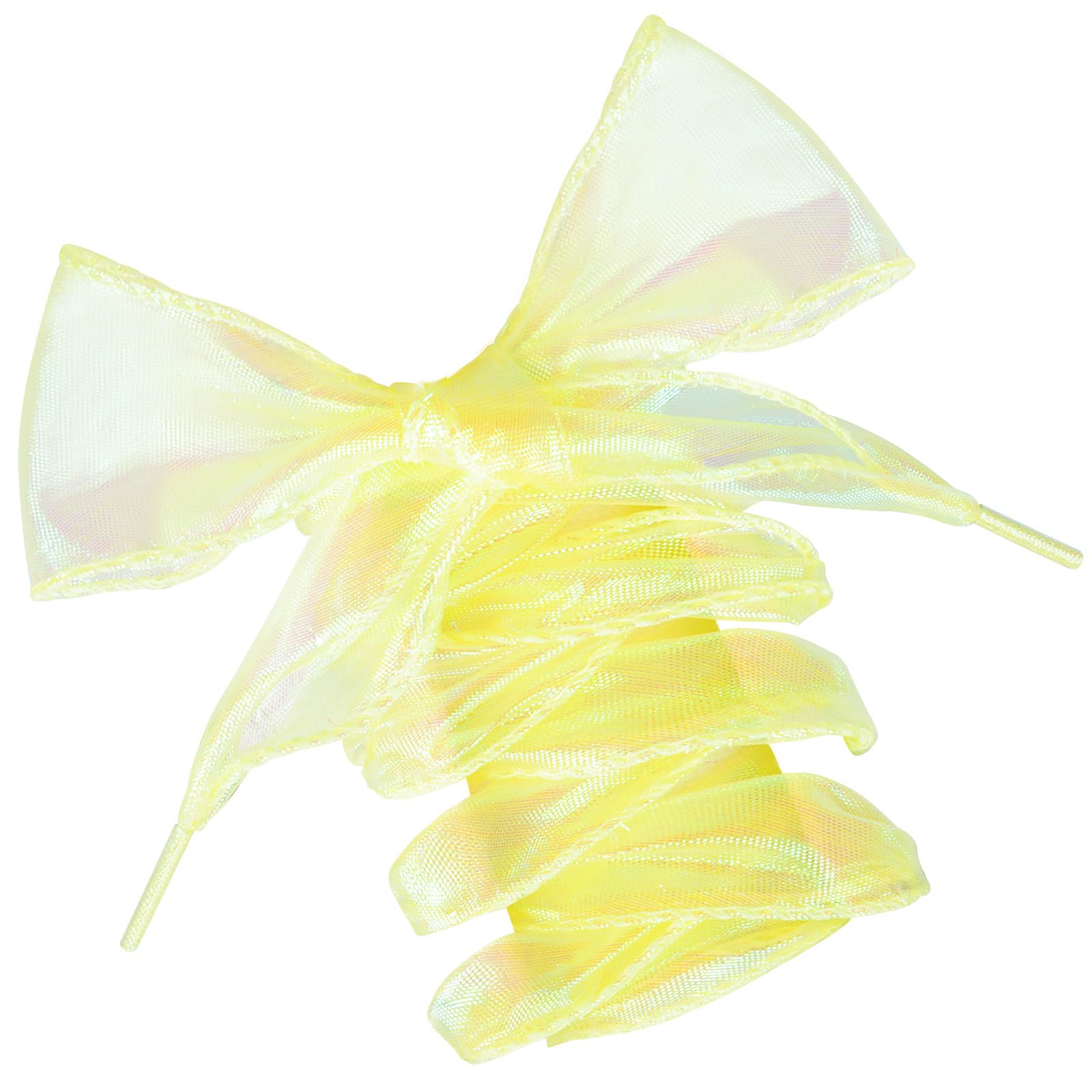 Olukssck Flat Laser Snow Yarn Shoelaces, 4CM Wide Fashion Ribbon Shoe Laces Women