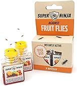 Super Ninja Fruit Fly Trap - 2 Pack - Highly Effective Ecological Fruit Fly Traps Indoor - Environmentally Responsible Fruit Fly Killer - User Friendly - Up to 3 Weeks per Bottle