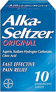 Alka-Seltzer Original Effervescent Tablets with Aspirin, Fast and Effective Pain Relief for Cold and Flu, 1 Pack of 20