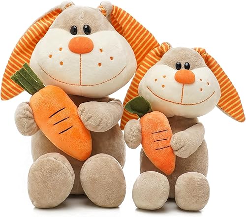 Nleio Conejito de peluche, conejo de peluche de 12 pulgadas con orejas flexibles y cesta de sujeción, lavable a máquina y suave, juguetes de conejo