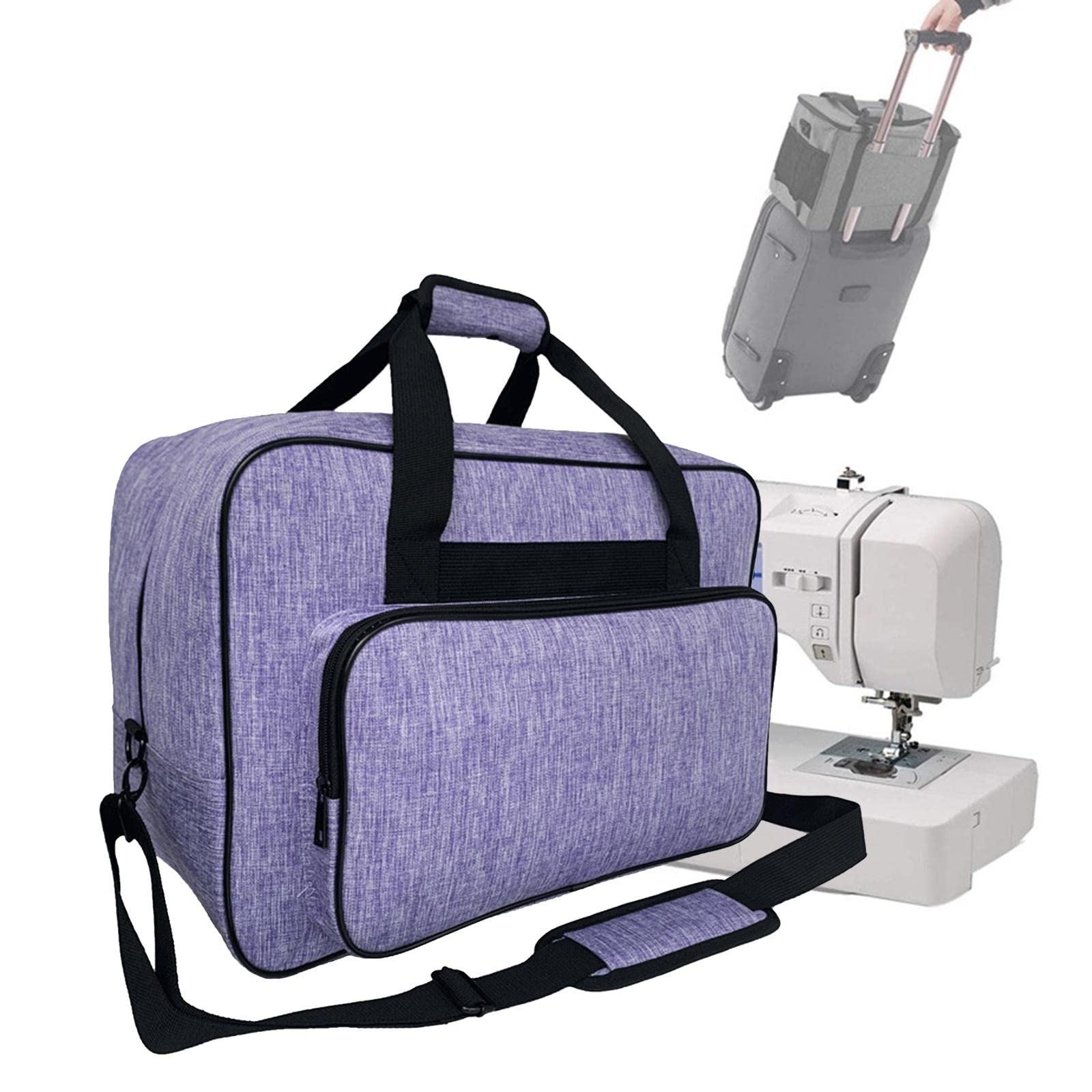 Bolsa para máquina de coser con espacio interior espacioso, bolsa de transporte para máquina de coser, bolsa de transporte estable y bolsa de almacenamiento, maletín de costura para viajes